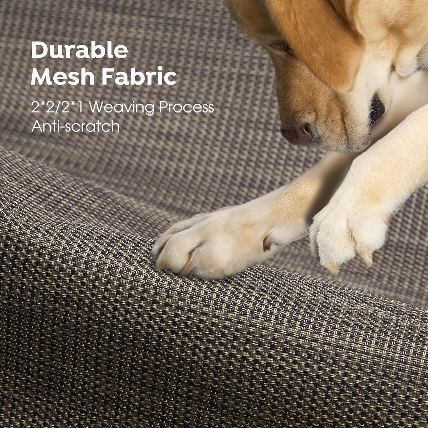 Veehoo Original Outdoor Elevated Dog Bed, Cooling Raised Dog Cot for Large Dogs, Portable Standing Pet Hammock Platform with Washable Breathable Mesh, No-Slip Feet, XX-Large, Brown, CWC2201