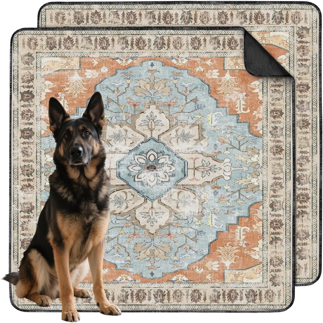 Washable Pee Pads for Dogs 2 Pack, Absorbent Reusable Puppy Pads Waterproof, Leakproof & Non-Slip Whelping Pad, Potty Training Pads for Dogs Playpen Mat 48x48