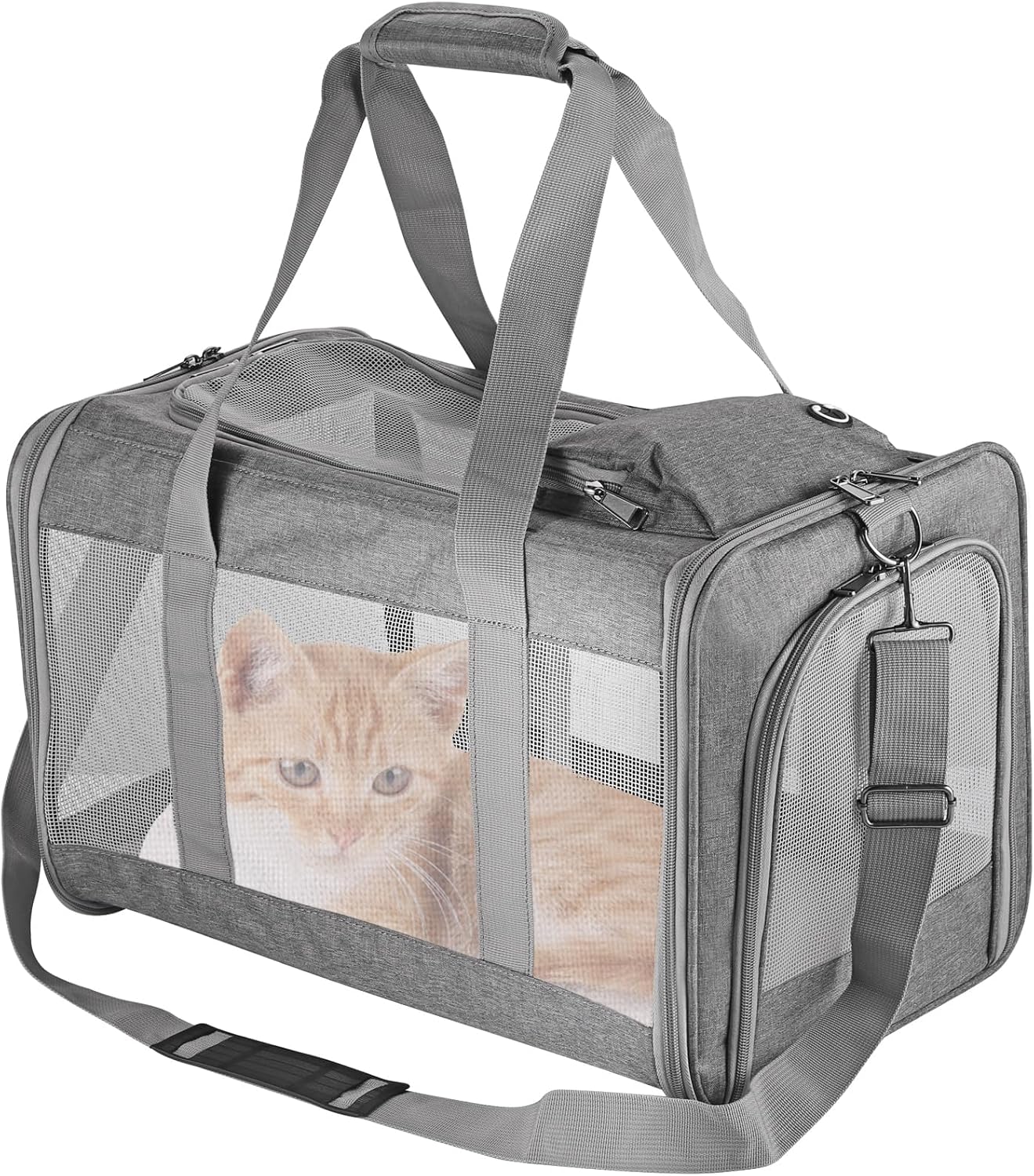 Airline-Approved Pet Carrier Cat Carrier Dog Carrier - Stylish Lightweight, Handheld & Crossbody, Honeycomb Support, Anti-Escape Design for Travel, Walks & Daily Outings