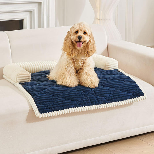 HAOMAIJIA Dog Couch Bed for Large Dogs, Non Slip Pet Couch Covers for Sofa Thick Soft Washable Dog Couch Cover Protector All Seasons Universal Dogs and Cats Bed Mat (Navy Blue, X-Large)
