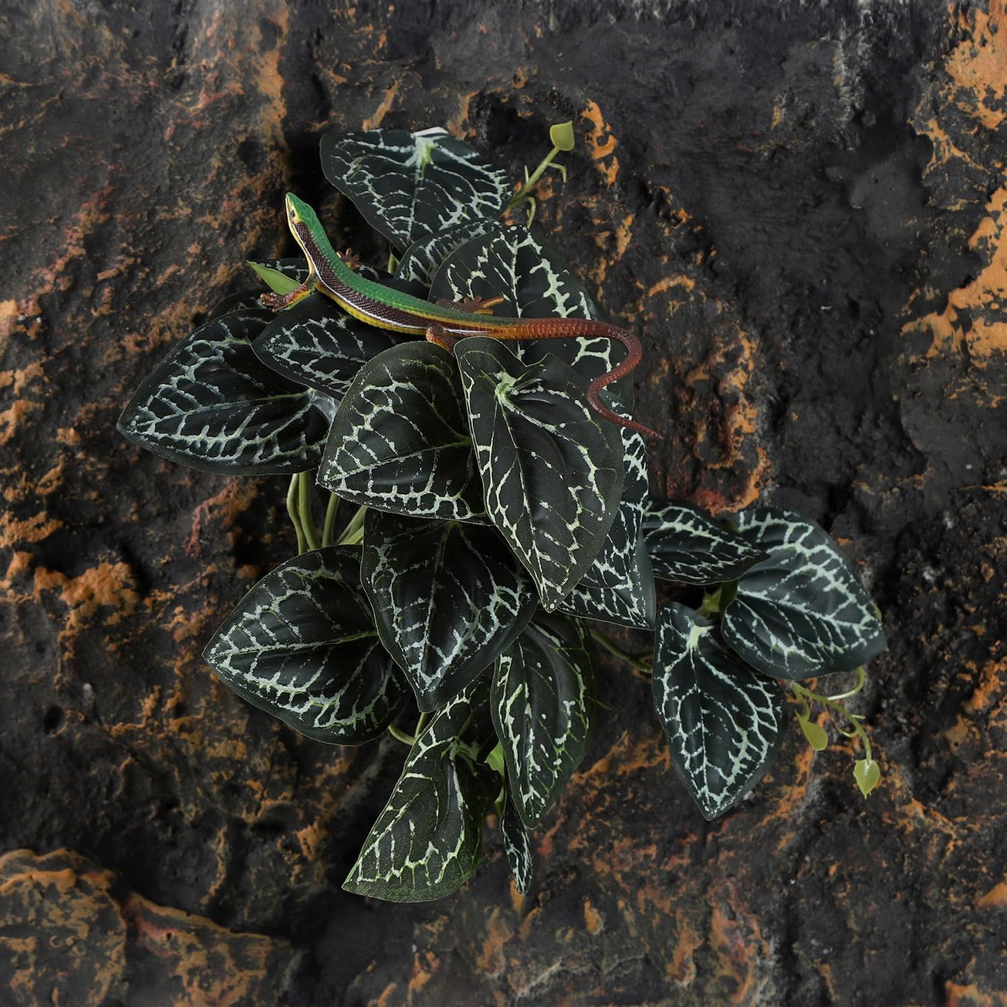 IBWell Fake Reptile Plants for Reptile Terrarium Plants, Reptile Plant Décor, Turtle Tank Plants with Suction Cup