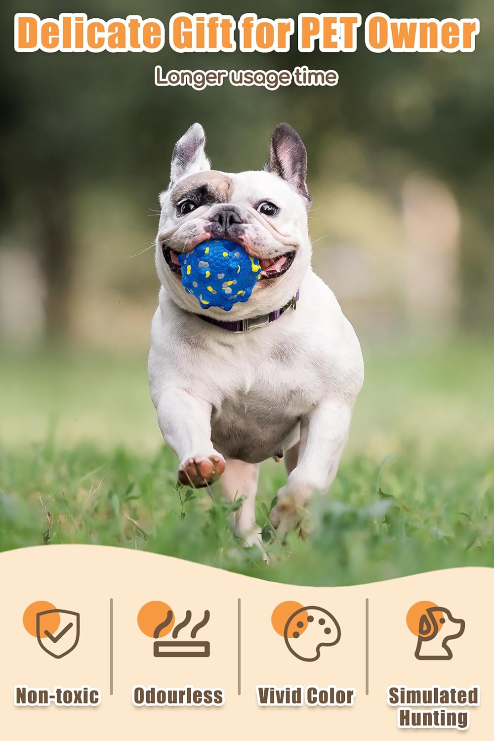 2.36'' Dog Balls for Dogs Aggressive Chewers Indestructible Tennis Durable Bouncy Interactive Dog Toy Balls for Fetch Game Floating Training(Blue Medium)