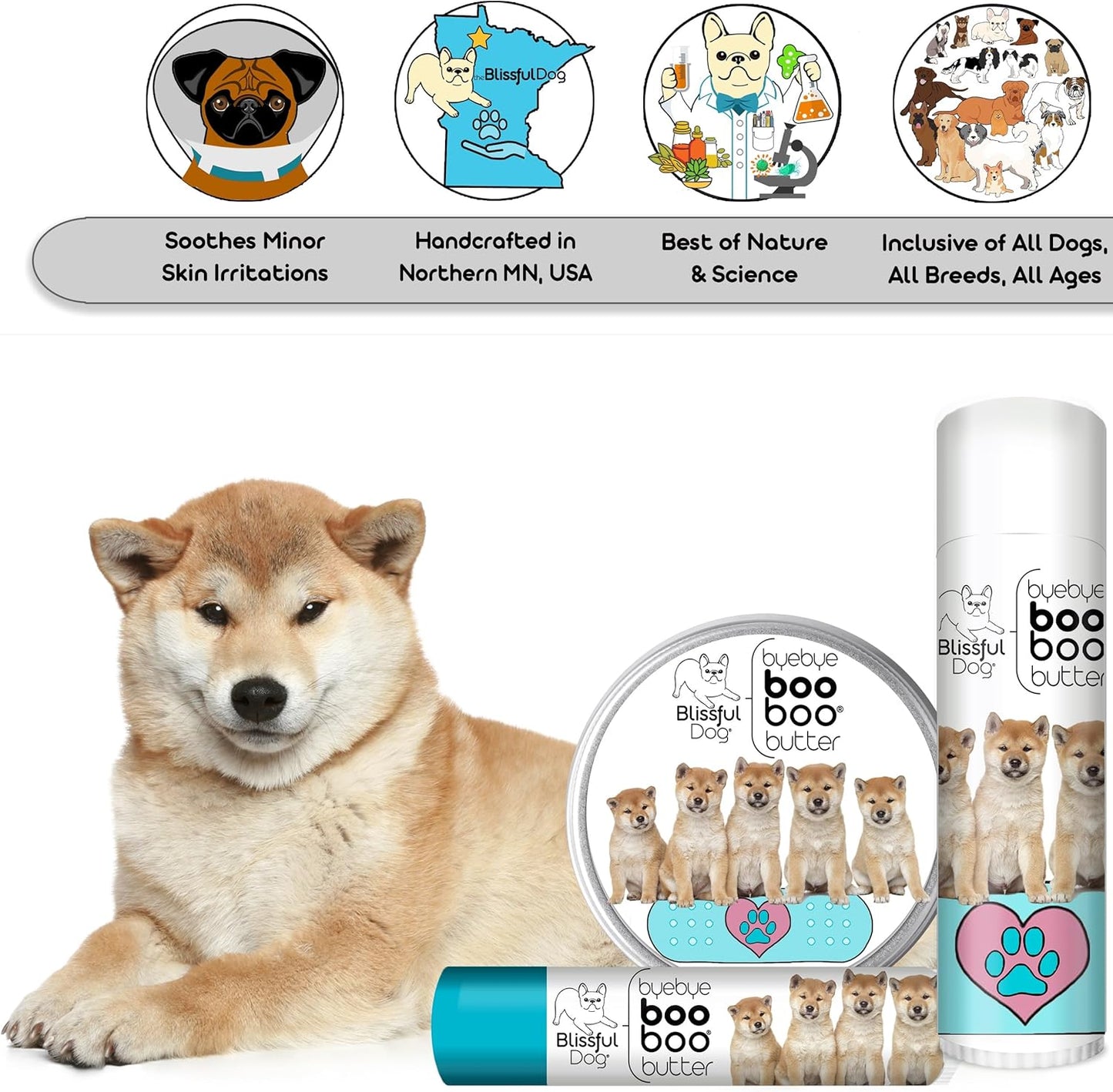 The Blissful Dog .50 oz Tube Shiba Inu Booboo Butter
