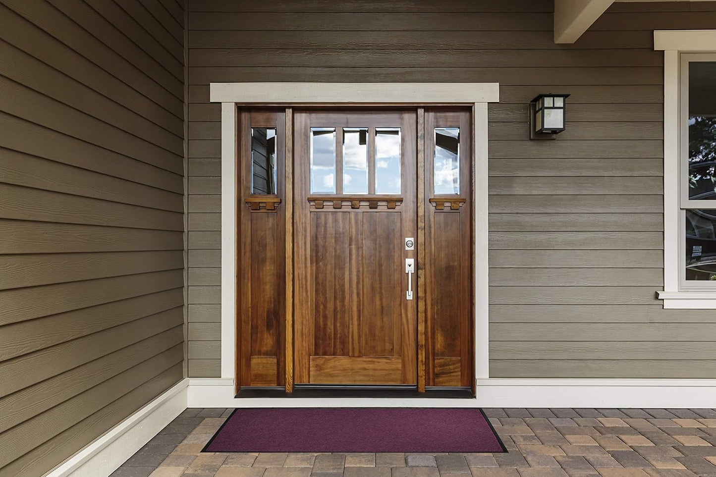 WaterHog Diamond | Commercial-Grade Entrance Mat with Rubber Border – Indoor/Outdoor, Quick Drying, Stain Resistant Door Mat (Dark Brown, 3' x 5')