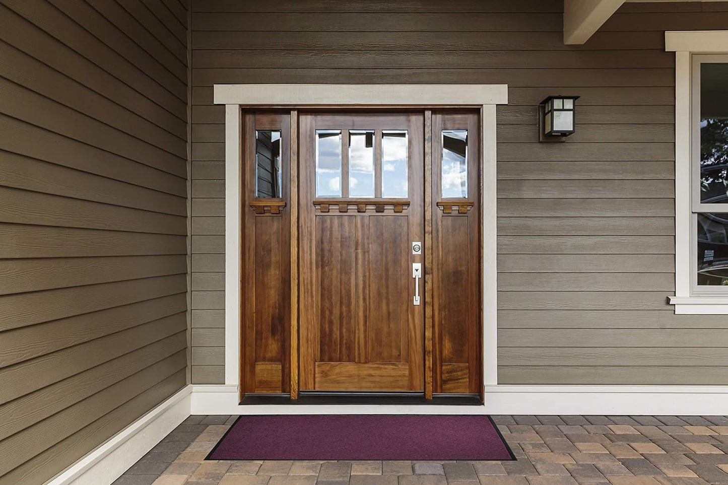 WaterHog Diamond | Commercial-Grade Entrance Mat with Rubber Border – Indoor/Outdoor, Quick Drying, Stain Resistant Door Mat (Bluestone, 4' x 6')