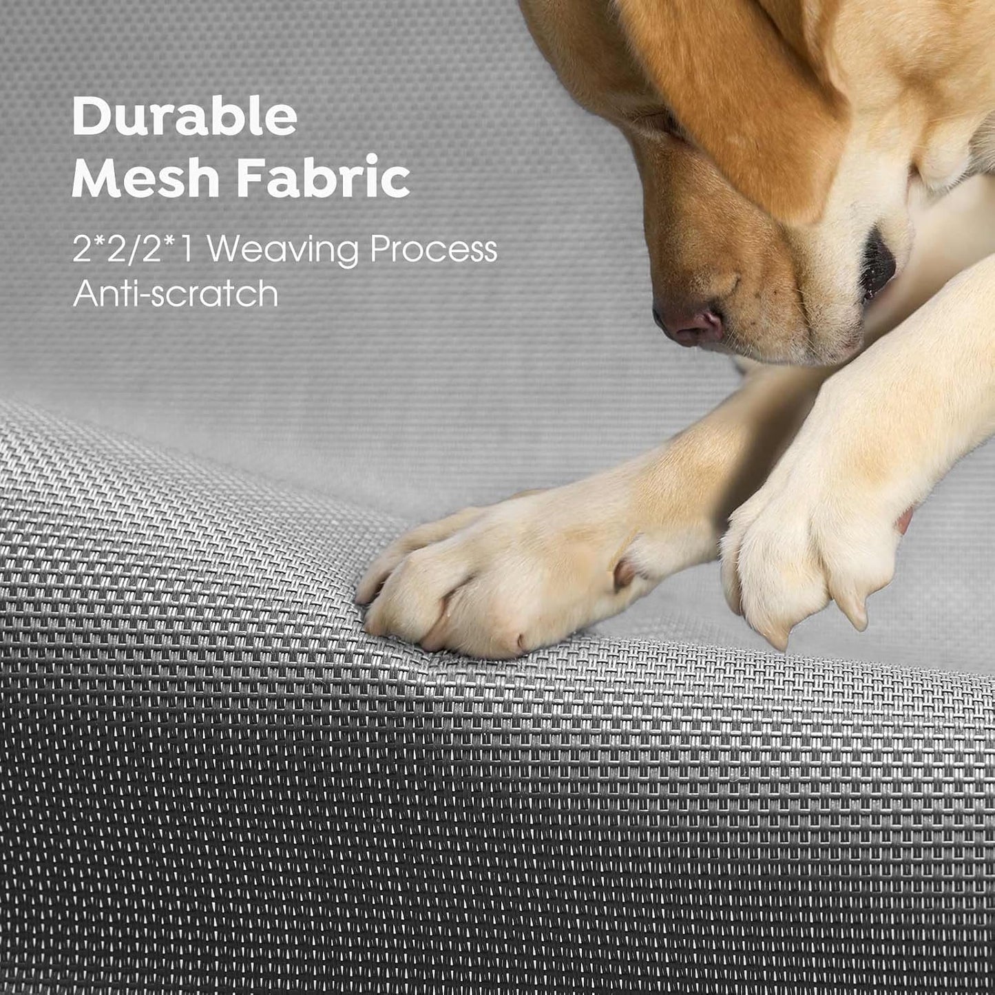 Veehoo Original Outdoor Elevated Dog Bed, Cooling Raised Dog Cot for Large Dogs, Portable Standing Pet Hammock Platform with Washable Breathable Mesh, No-Slip Feet, XX-Large, Grey, CWC2201