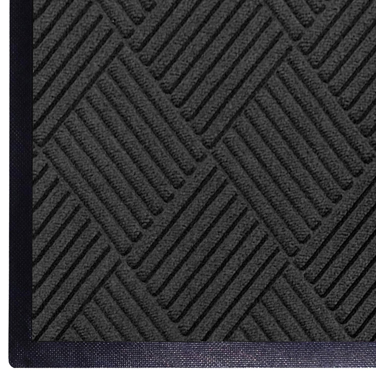 WaterHog Diamond | Commercial-Grade Entrance Mat with Rubber Border – Indoor/Outdoor, Quick Drying, Stain Resistant Door Mat (Charcoal, 3' x 5')