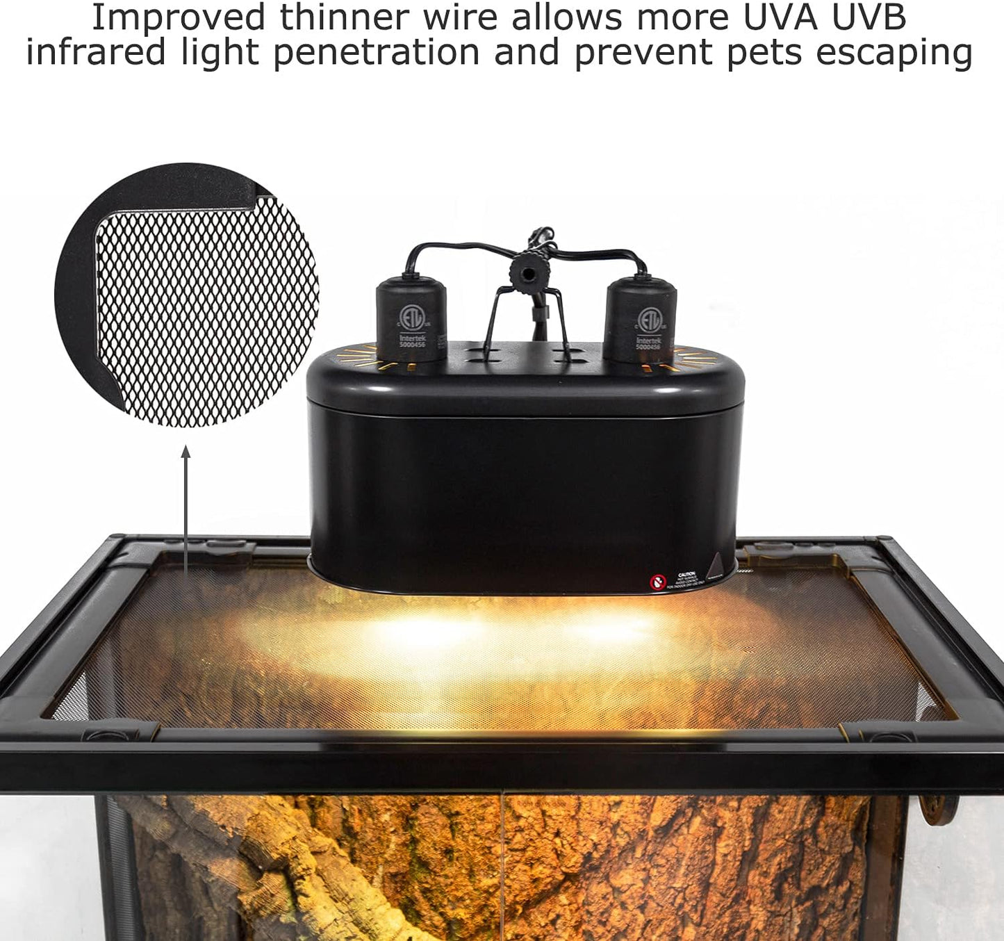 REPTI ZOO Large Reptile Terrarium, Vertical Reptile Tank, Wide & Tall Chameleon Cage with Top Screen Ventilation (36" W X 18" D X 36" H (Glass))