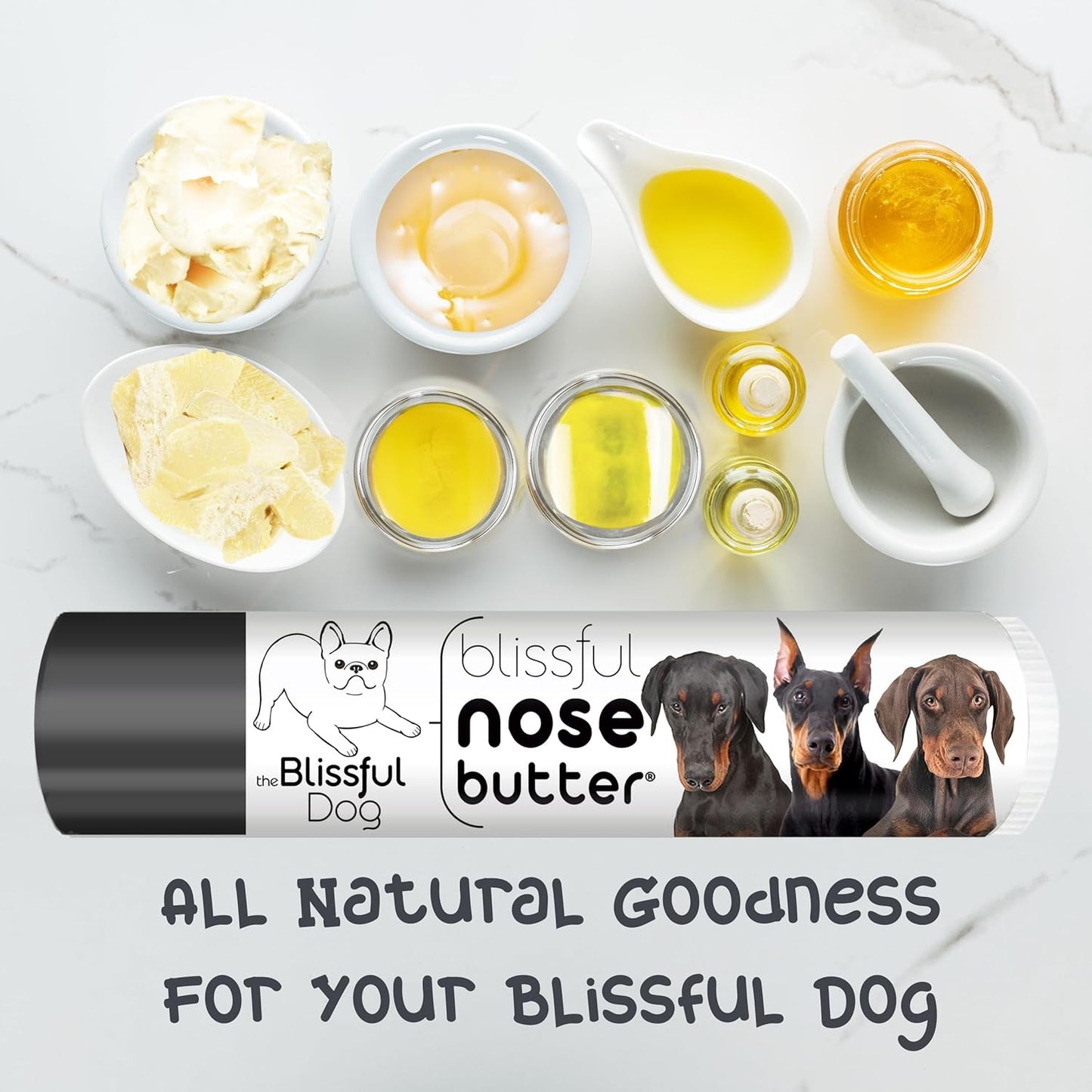 The Blissful Dog Doberman Unscented Nose Butter - Dog Nose Butter, 0.15 Ounce