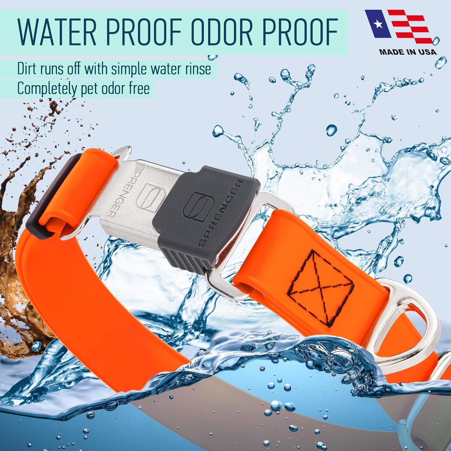 Dogline Biothane Waterproof Dog Collar with Herm Sprenger Black Stainless Steel Quick Release Buckle – Heavy Duty Tactical Durable Collar for Dogs – Comfortable and Safe Pet Collar, W 3/4" L 12-19"