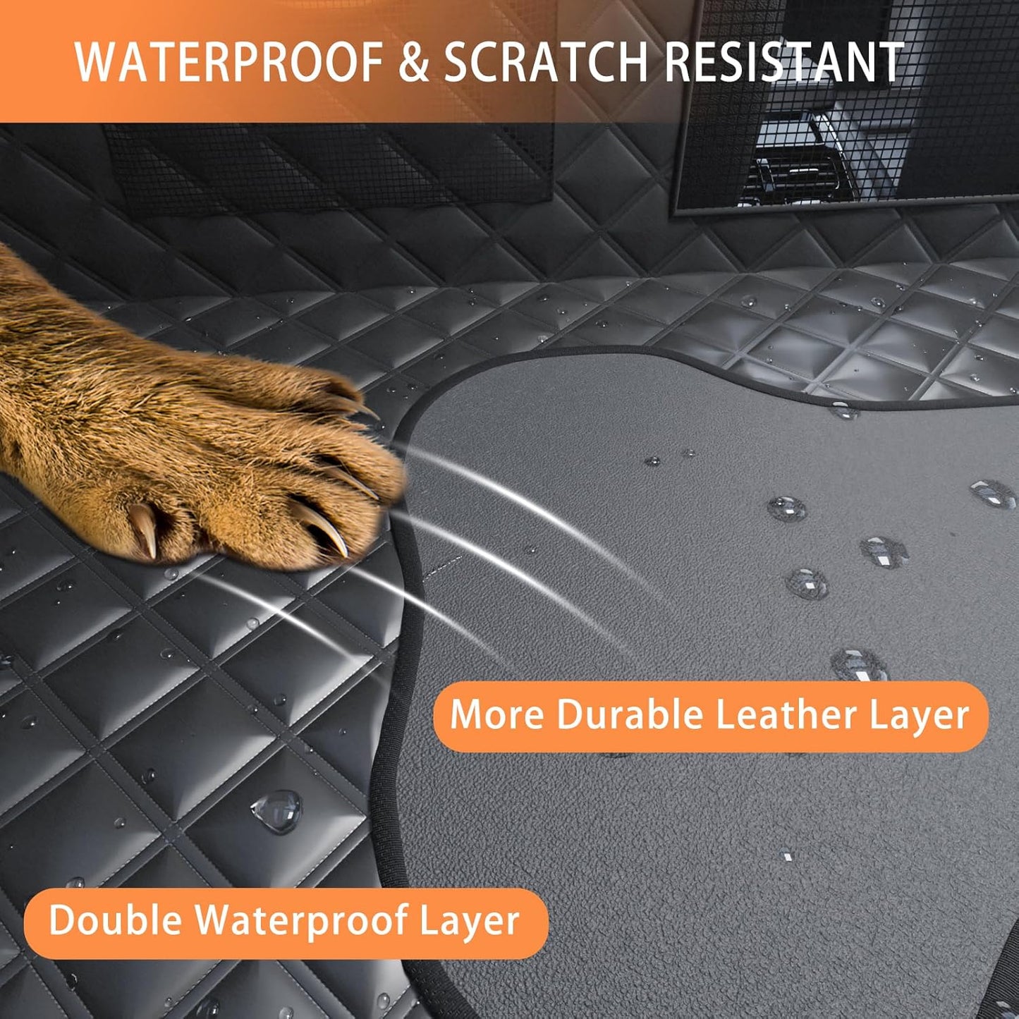 Dog Back Seat Cover Hard Bottom Truck Back Seats Protector, Large Backseat Extender for Dogs, Car Pet Rear Seat Covers Waterproof Dog Hammock Travel Accessories for Truck