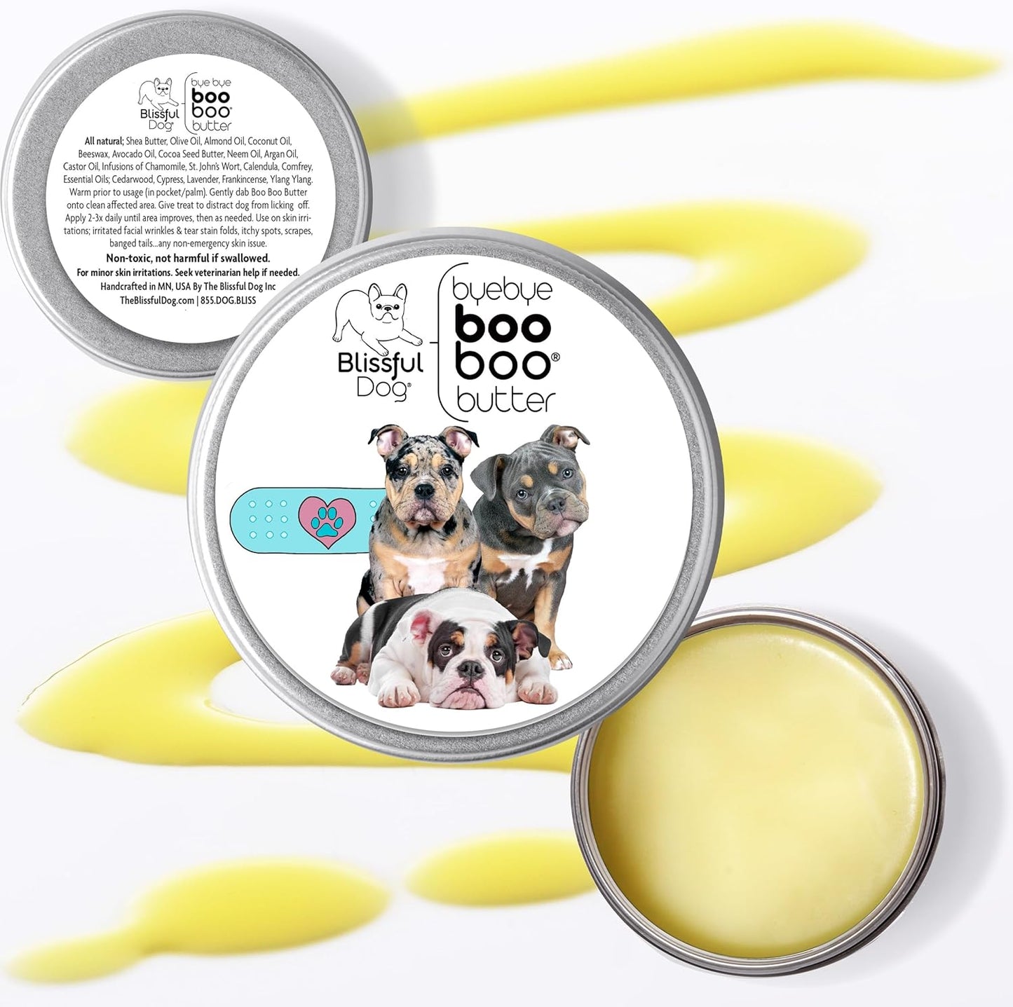 The Blissful Dog 4 oz TIN Olde ENGLISHE Bulldogge Booboo Butter