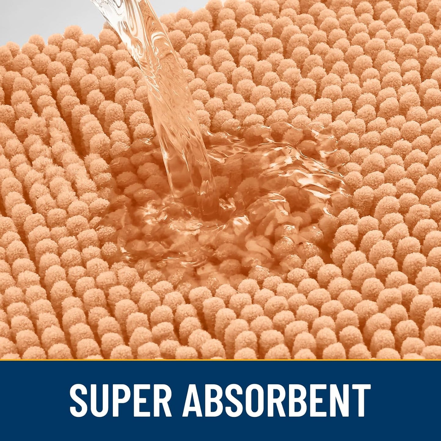 Smiry Dog Door Mat for Muddy Paws 24x16, Absorbs Moisture and Dirt Doormat, Non-Slip Washable Quick Dry Chenille Front Door Mat Indoor Entrance, Entryway Carpet for Inside Floor, Orange