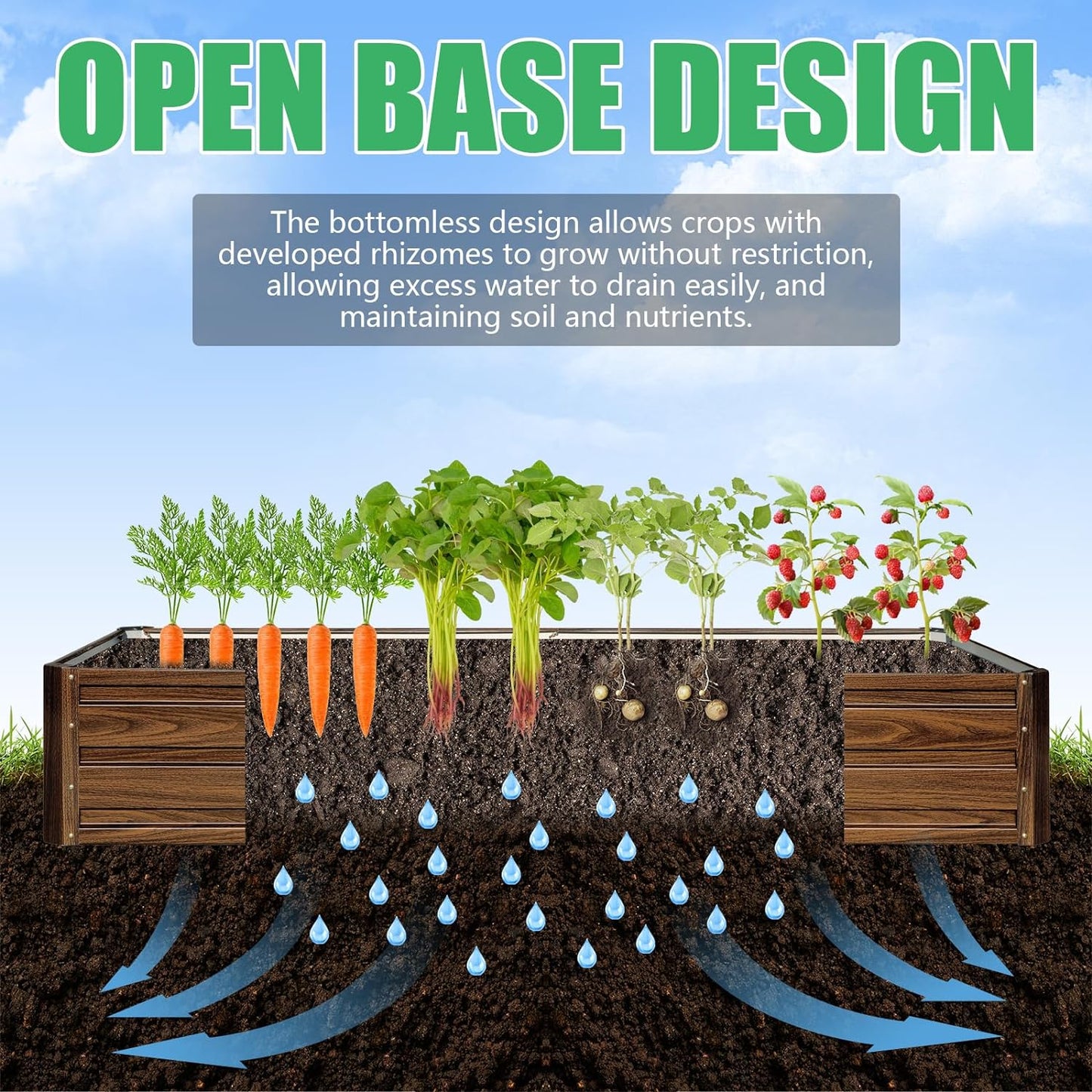 SnugNiture Galvanized Raised Garden Bed 6x3x1FT Outdoor Large Metal Planter Box Steel Kit for Planting Vegetables, Flowers