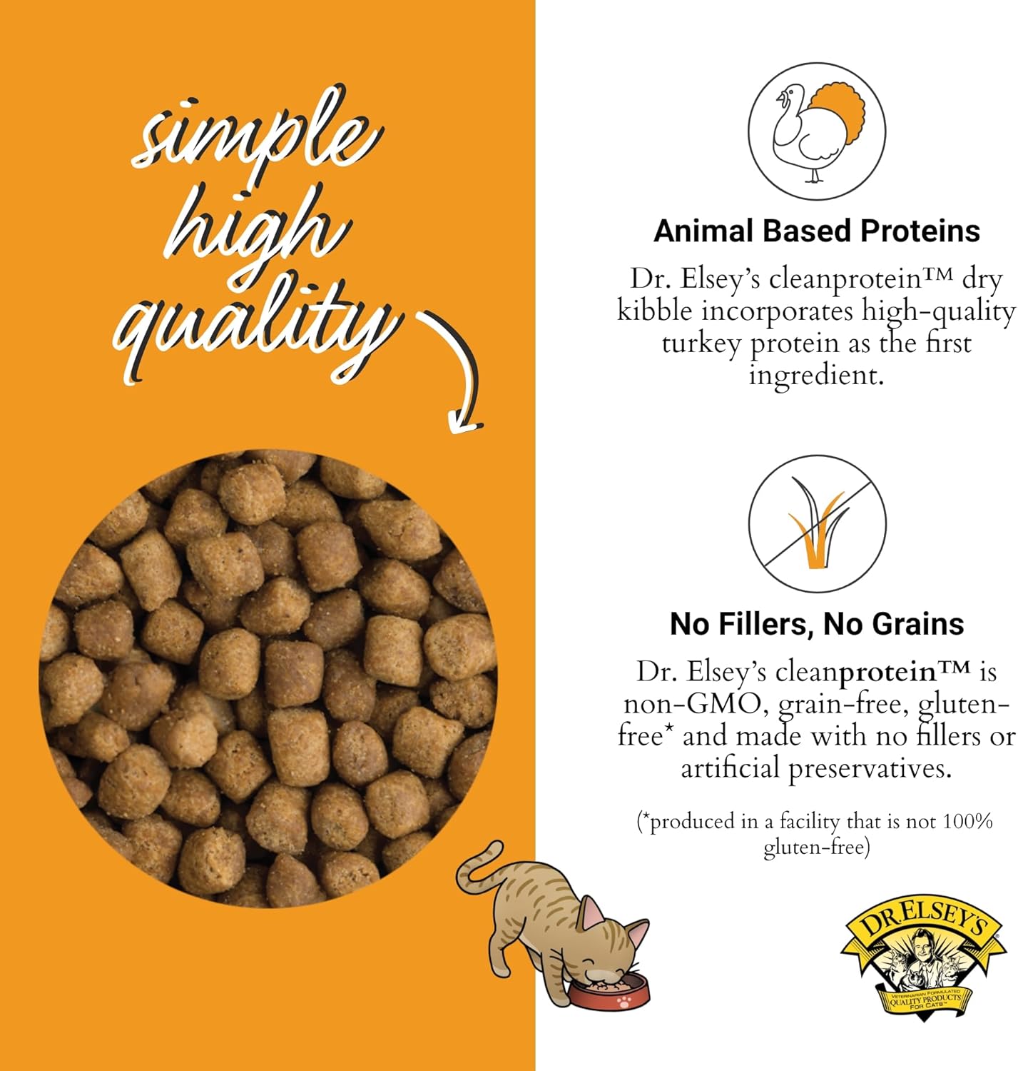 Dr. Elsey's cleanprotein Turkey Cat Kibble 6.6lb. Bag