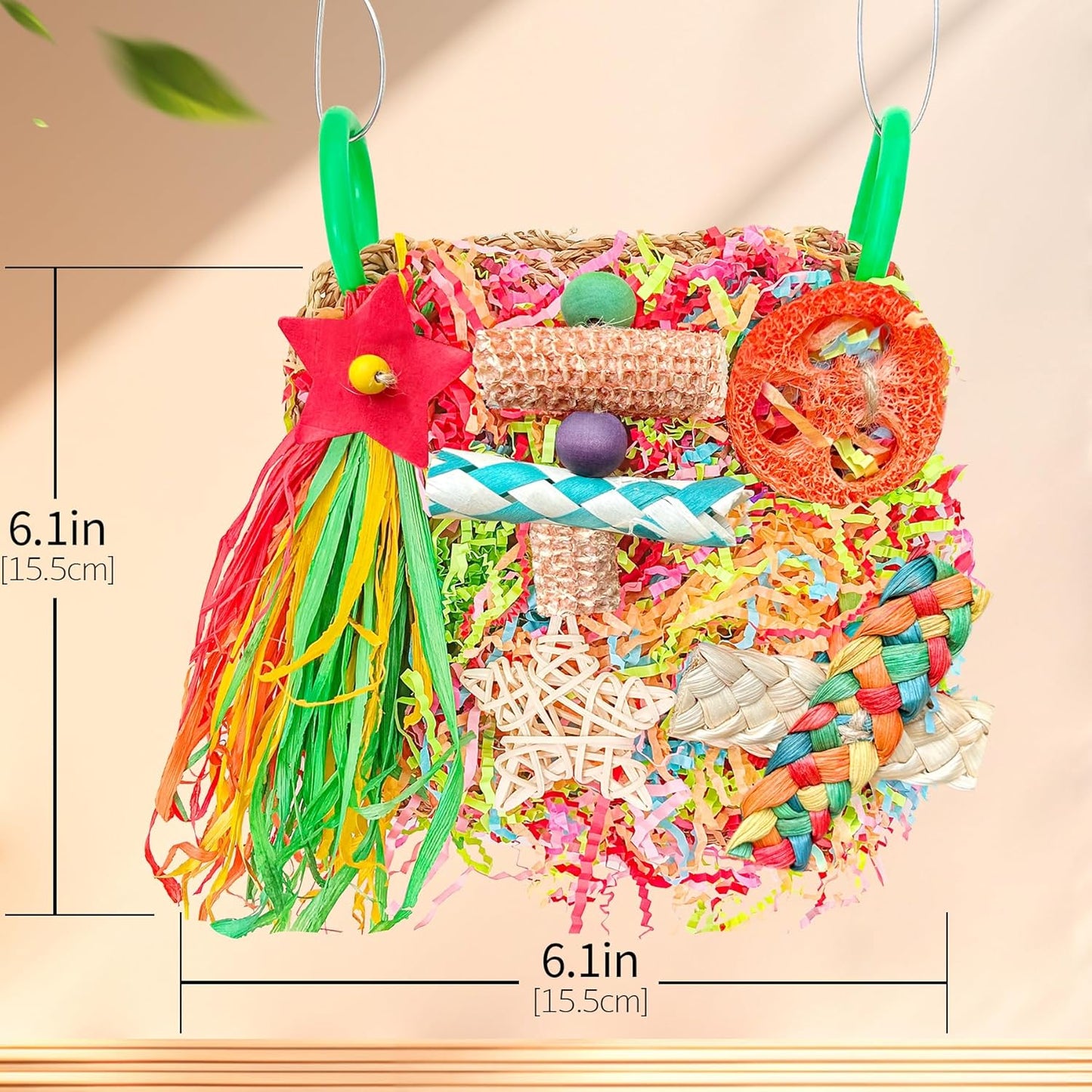 Bird Toys For Cockatiels, Tyotrbs Bird Toys For Conures Parakeet Toy BirdsToy For Parrots Birds Foraging Toy ParrotToys BirdCage Accessories Lovebird Cage Accessories for Small Birds
