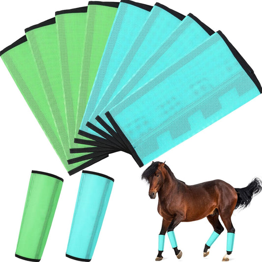 8 Pcs Mesh Fly Boots for Horse Breathable Mesh Horse Boots Protective Horse Leg Wraps Horse Leggings for Preventing Flies and Mosquitoes Bites (Light Pink, Dark Pink)