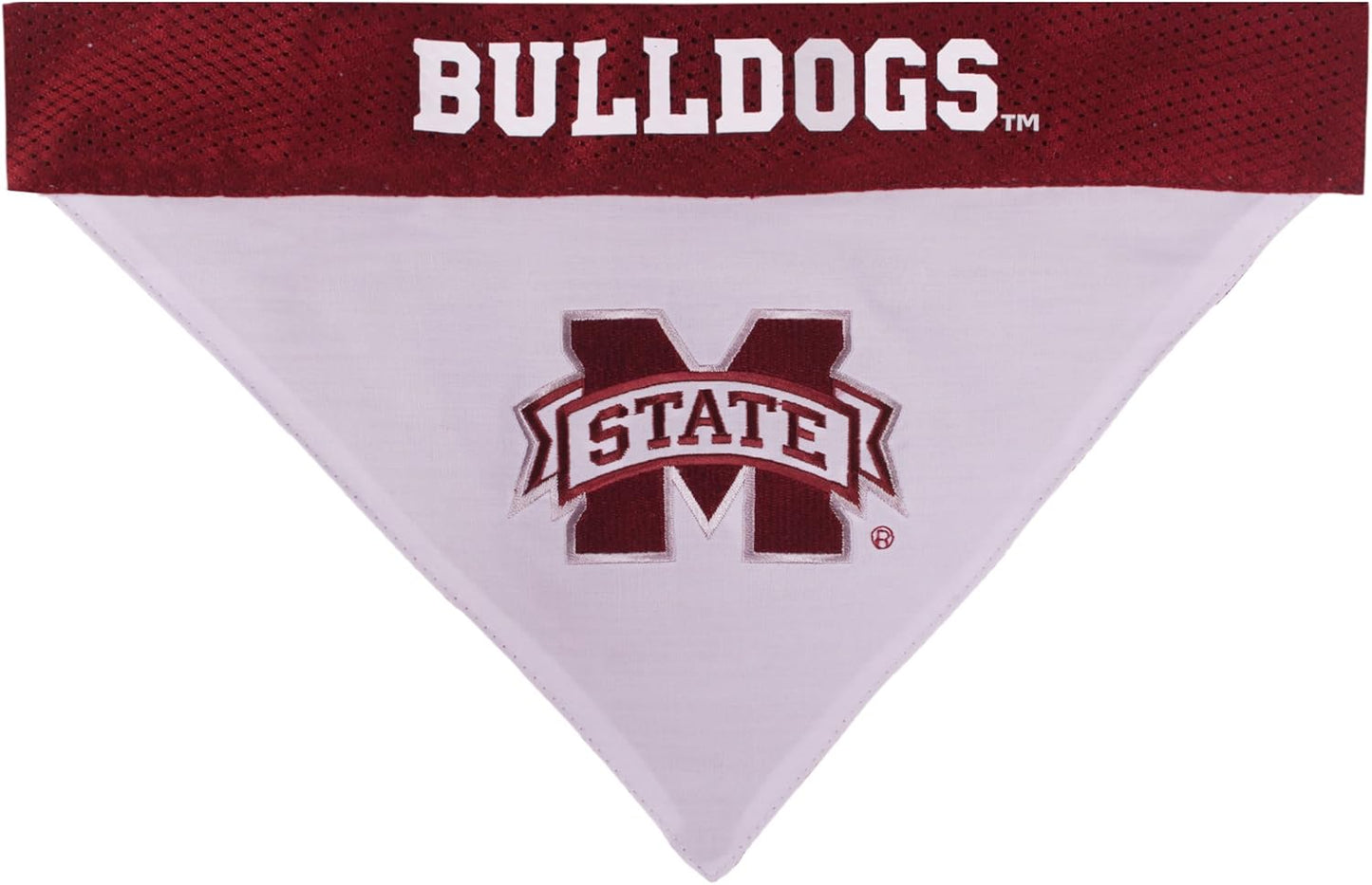 Pets First Collegiate Pet Accessories, Reversible Bandana, Mississippi State Bulldogs, Small/Medium