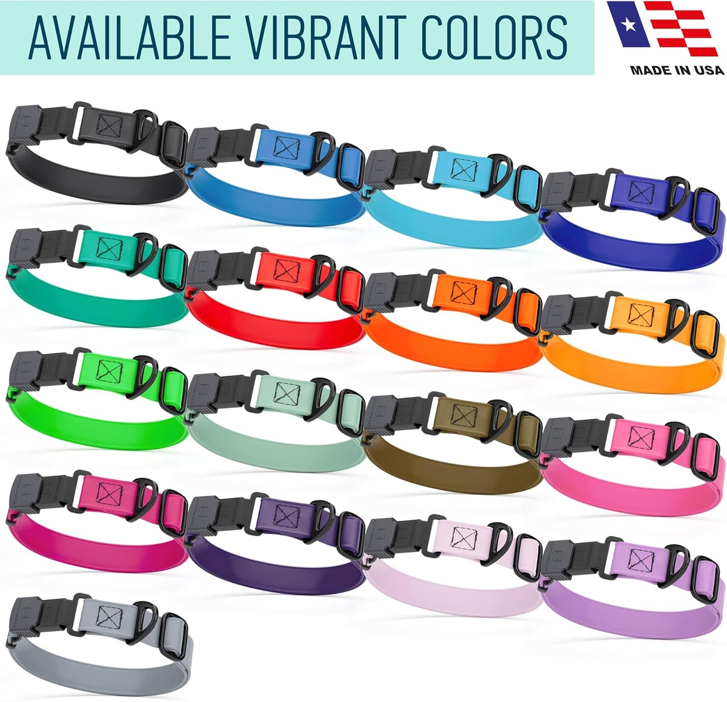 Dogline Biothane Waterproof Dog Collar with Herm Sprenger Black Stainless Steel Quick Release Buckle – Heavy Duty Tactical Durable Collar for Dogs – Comfortable and Safe Pet Collar W3/4" L12-19 Blue