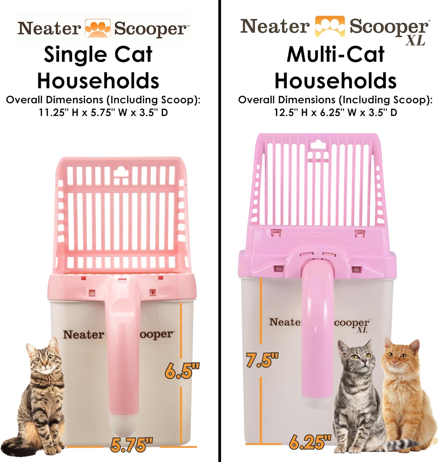 Neater Pet Brands Neater Scooper XL Cat Litter Scoop, 15 Refill Bags – Extra-Large Capacity Mess-Free Cat Litter Scooper with Bag for Large & Multiple Cats, Spill-Proof Litter Box Scooper with Holder