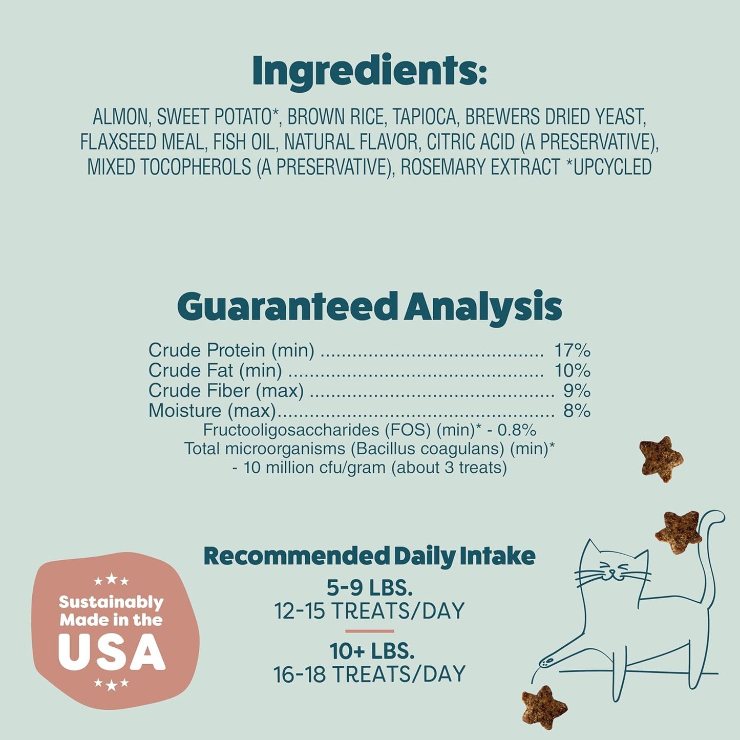 Shameless Pets Crunchy Cat Treats - Kitty Treats with Natural Salmon, Healthy Yam Good Flavors - 3-Pk