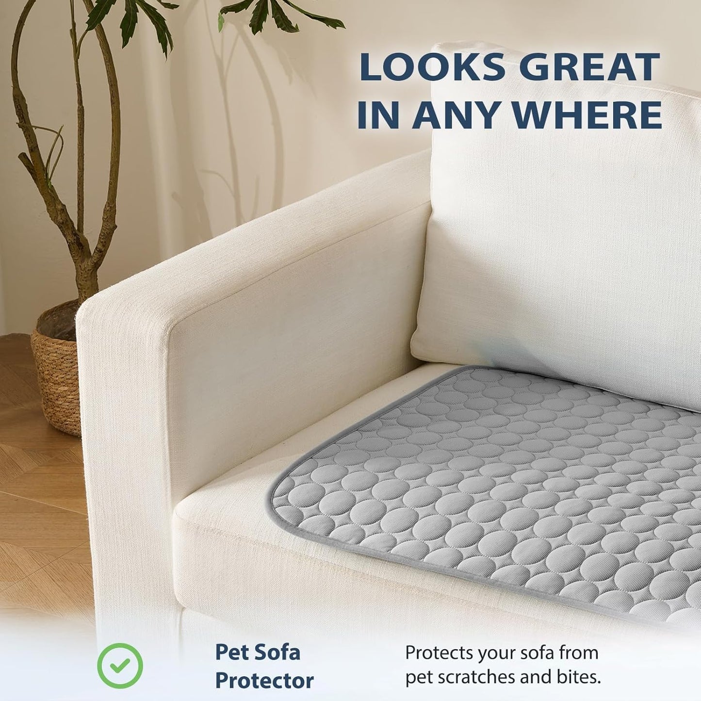 MICROCOSMOS Summer Cooling Mat & Sleeping Pad- Water Absorption Top, Materials Safe, Easy Carry, EZ Clean. Keep Cooling for Pets, Kids and Adults.(Grey, 19" x 15")