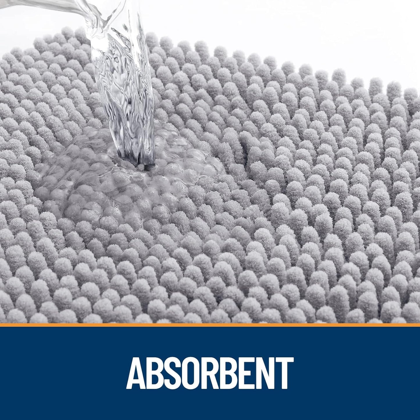 OLANLY Dog Door Mat for Muddy Paws 47x32, Absorbs Moisture and Dirt, Absorbent Non-Slip Washable Doormat, Quick Dry Chenille Mud Mat for Dogs, Entry Indoor Entryway Carpet for Inside Floor, Light Grey