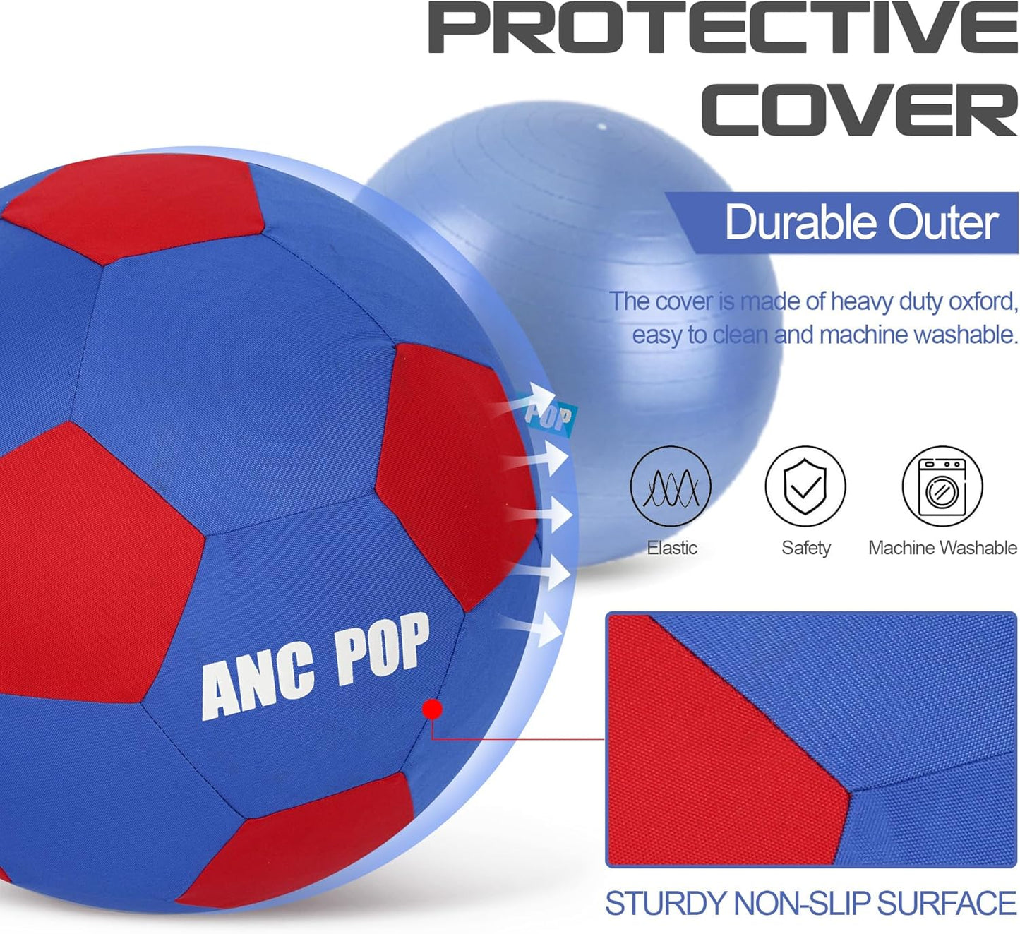 Herding Ball for Horse Ball & Cover 40" Large for Play Herding Ball Horse Toys for Horse (Blue & Red)