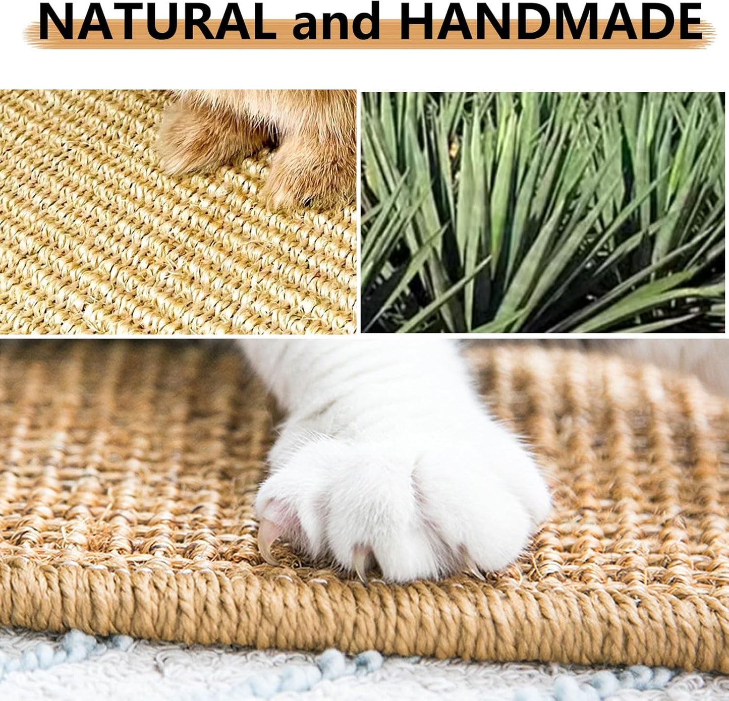 2PCS Rabbit Scratch Mat Natural Bunny Scratching Pad Claws and Teeth Care Rabbit Mats for Cages Chew Toys for Bunny Pet Cage Bedding for Biting Sleeping Nesting, 24x16