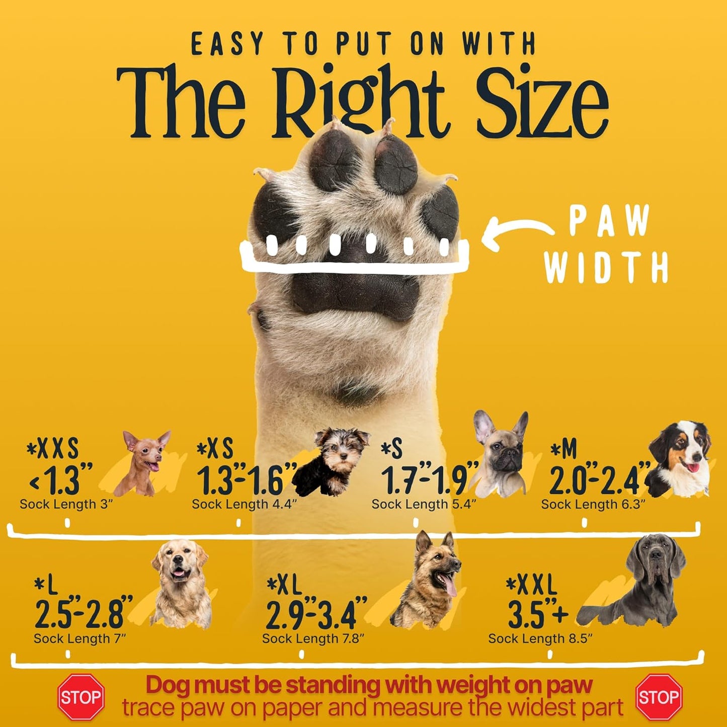 DOK TigerToes Premium Non-Slip Dog Socks for Hardwood Floors - Extra-Thick Grip That Works Even When Twisted - Prevents Licking, Slipping, and Great for Dog Paw Protection - Size Medium