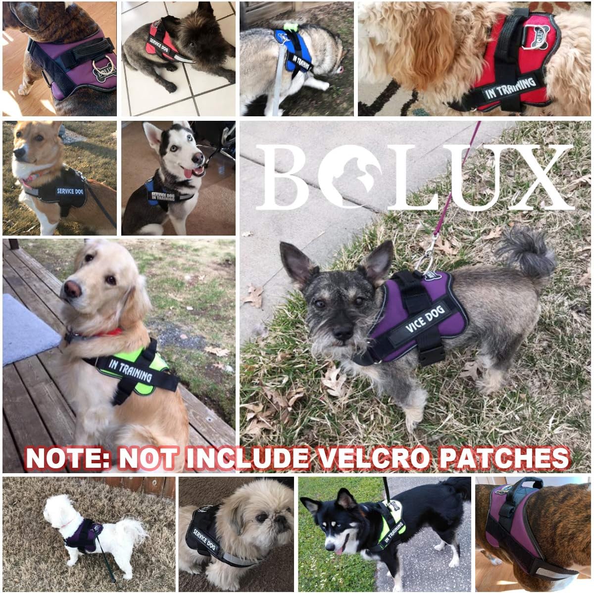 Bolux Dog Harness, No-Pull Reflective Dog Vest, Breathable Adjustable Pet Harness with Handle for Outdoor Walking - No More Pulling, Tugging or Choking (Red, M)