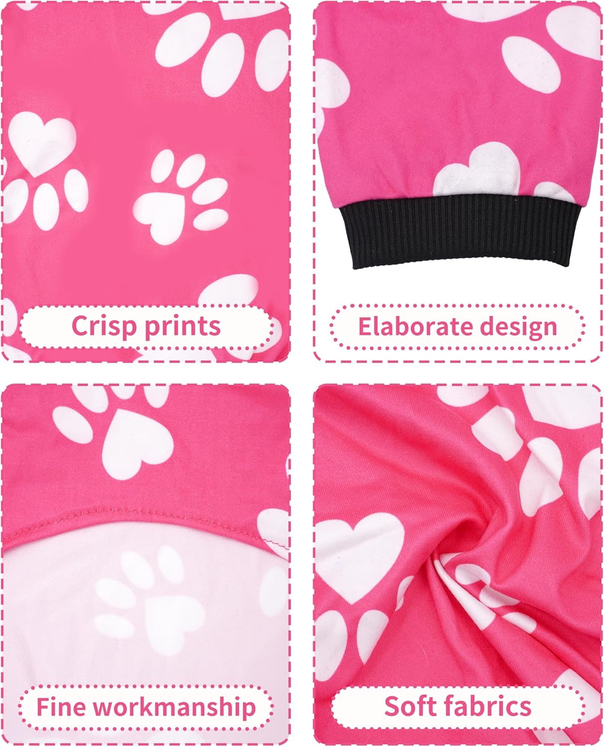 PET SHOW 4 Pack Dog Pajamas for Small Medium Dogs Girl Soft Stretchy PJs Paw Floral Jumpsuit Dog Doughnut Ice Cream Onesies Outfits with Sleeve Pets Breathable Summer Clothes Costume XL
