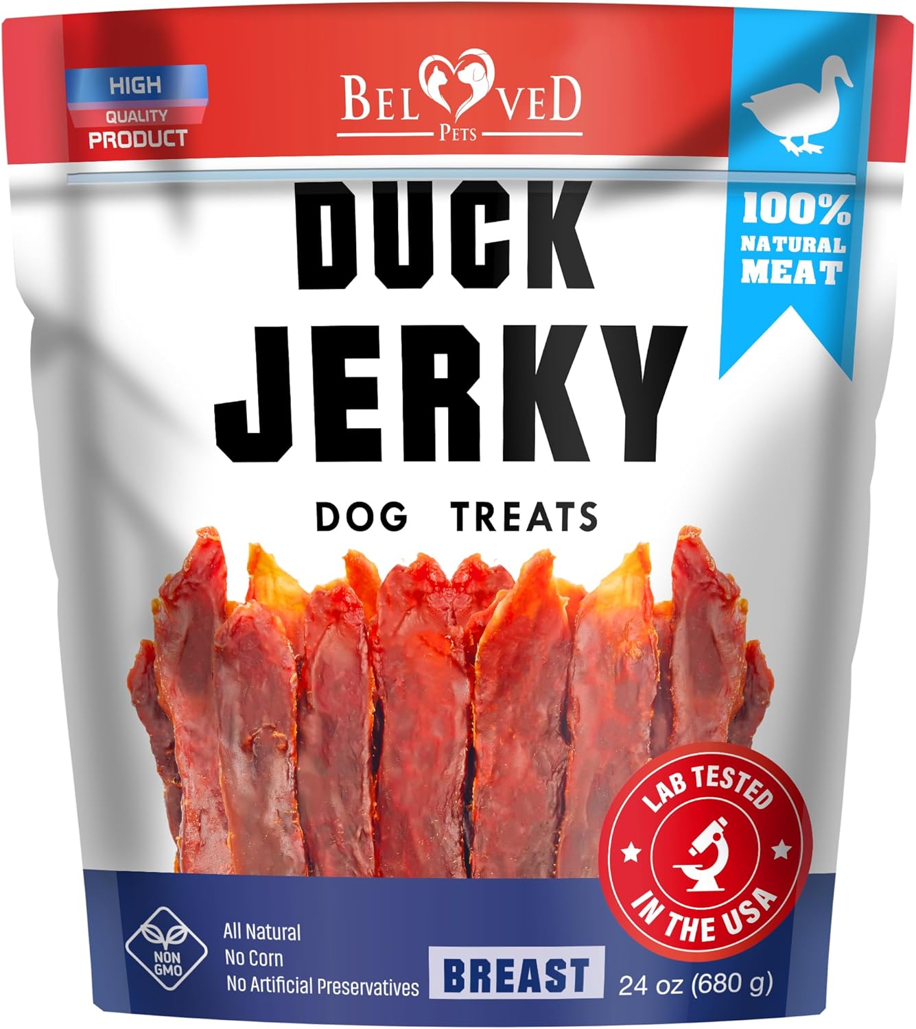 Dog Treats Duck Jerky 1.5 LB - Human Grade Pet Snacks - Natural High Protein Meat Dried Strips - Best Chews for Training Small & Large Dogs - Bulk Soft Pack