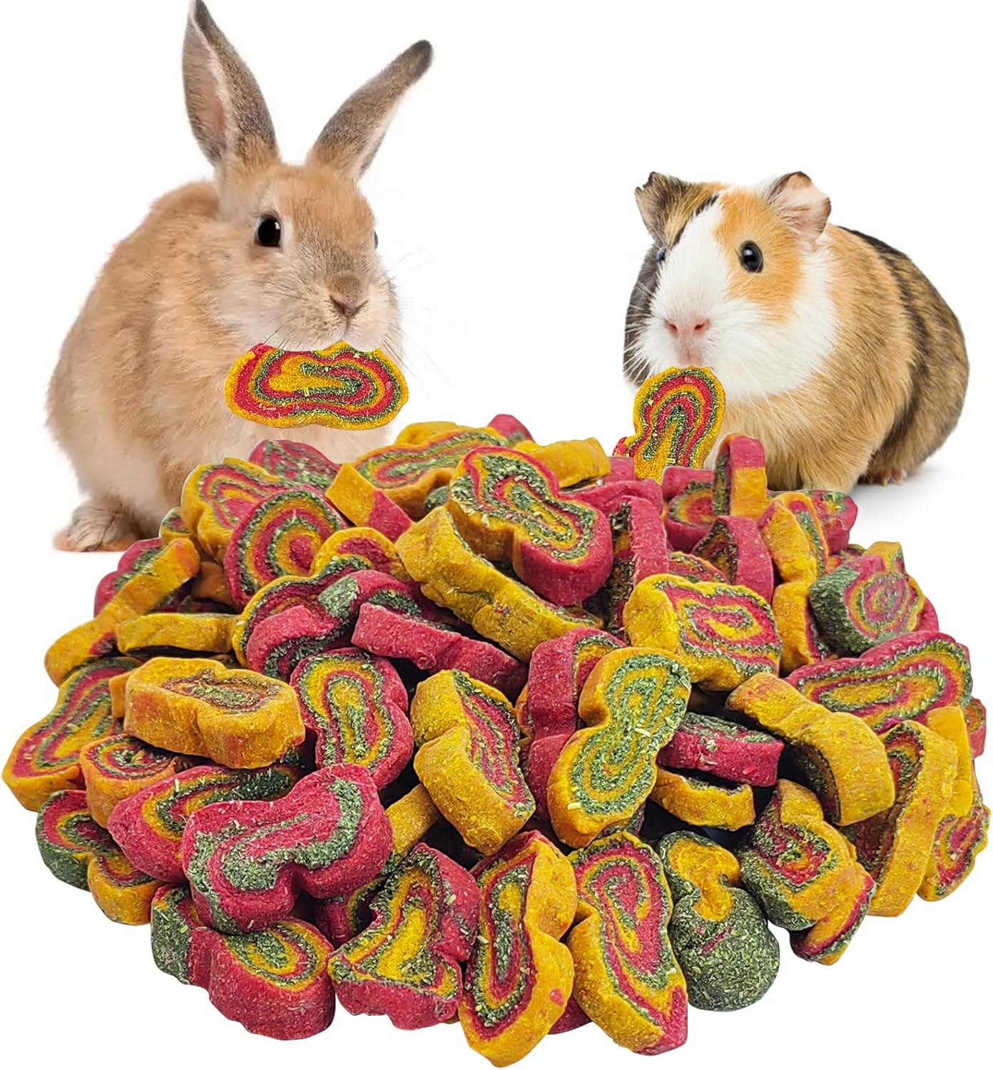 Fhiny Rabbit Chew Toys Mixed Forage Beetroot Carrot and Pumpkin Bunny Treats for Hamsters Guinea Pigs Chinchillas and Other Small Rodents Teeth Grinding (0.57lb/260g)