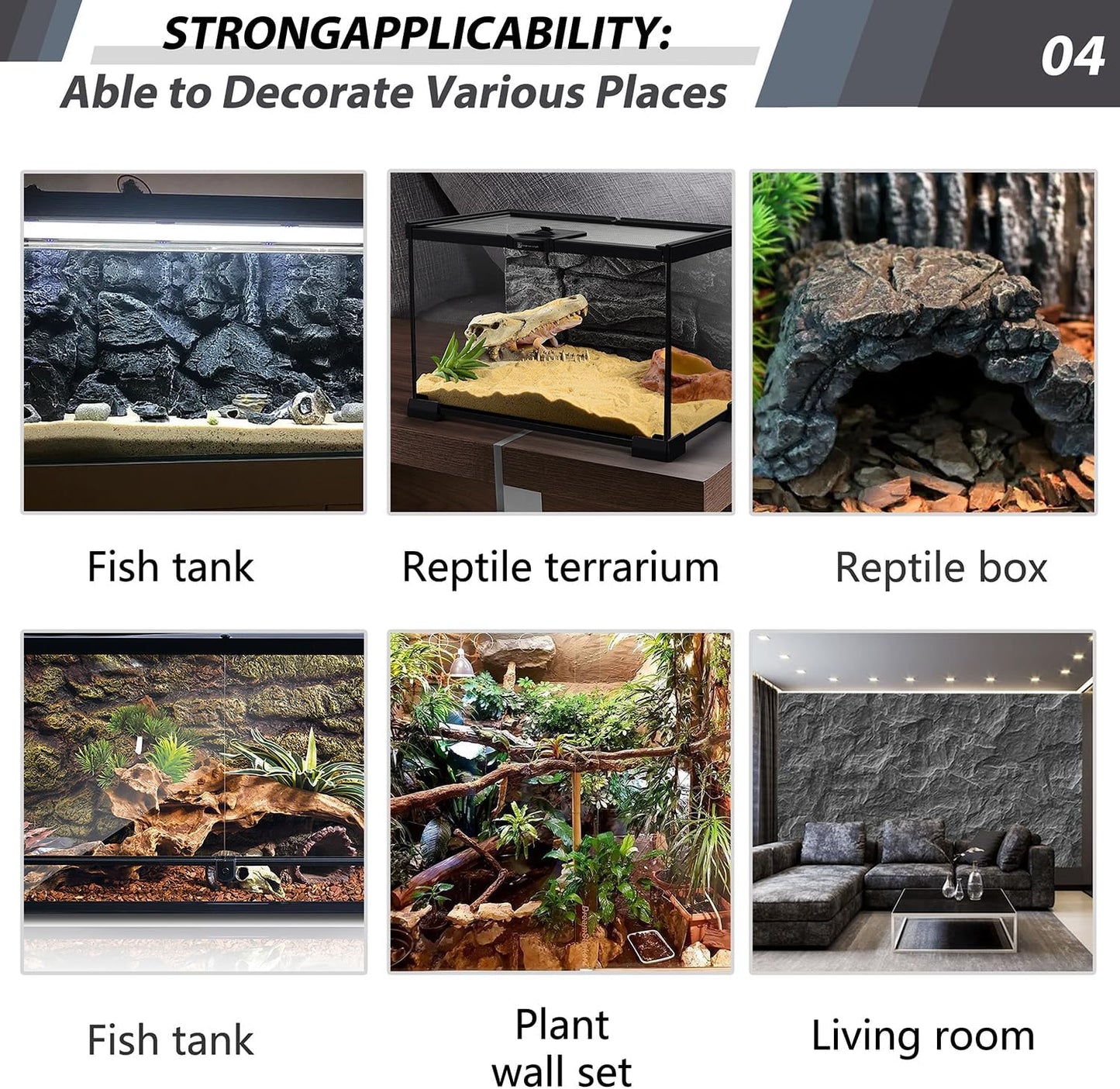 17.7x11.8in Rock Terrarium Background,3D Reptile Tank Background Board,Amphibian Stereo Backdrop Wall,Lizard Snake Gecko Spider Fish pet silo Background Decorative Panel(Paleyellow)