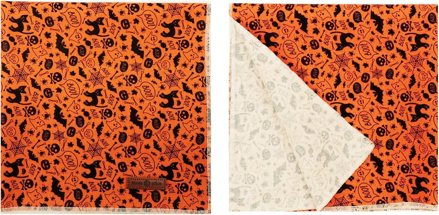 Lionet Paws Halloween Dog Bandana,Fabric Black Bat Dogs Kerchief for Medium Large Dogs,Dog Cotton Triangle Bibs Scarf for Girl Boy