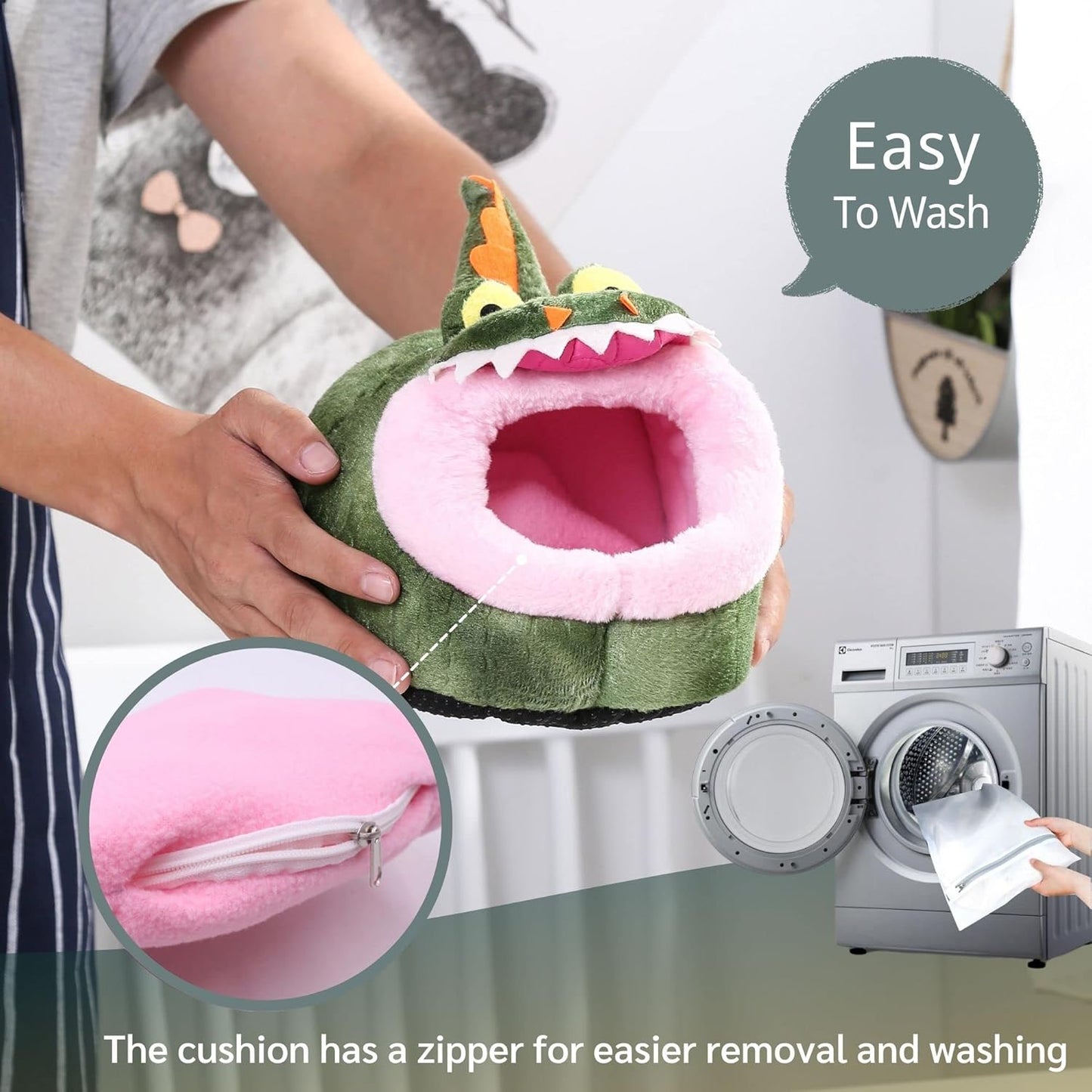 JanYoo Hedgehog Rat Bed Guinea Pig House Hamster Supplies Chinchilla Cage Ferret Rat Gerbil(S,Crocodile)