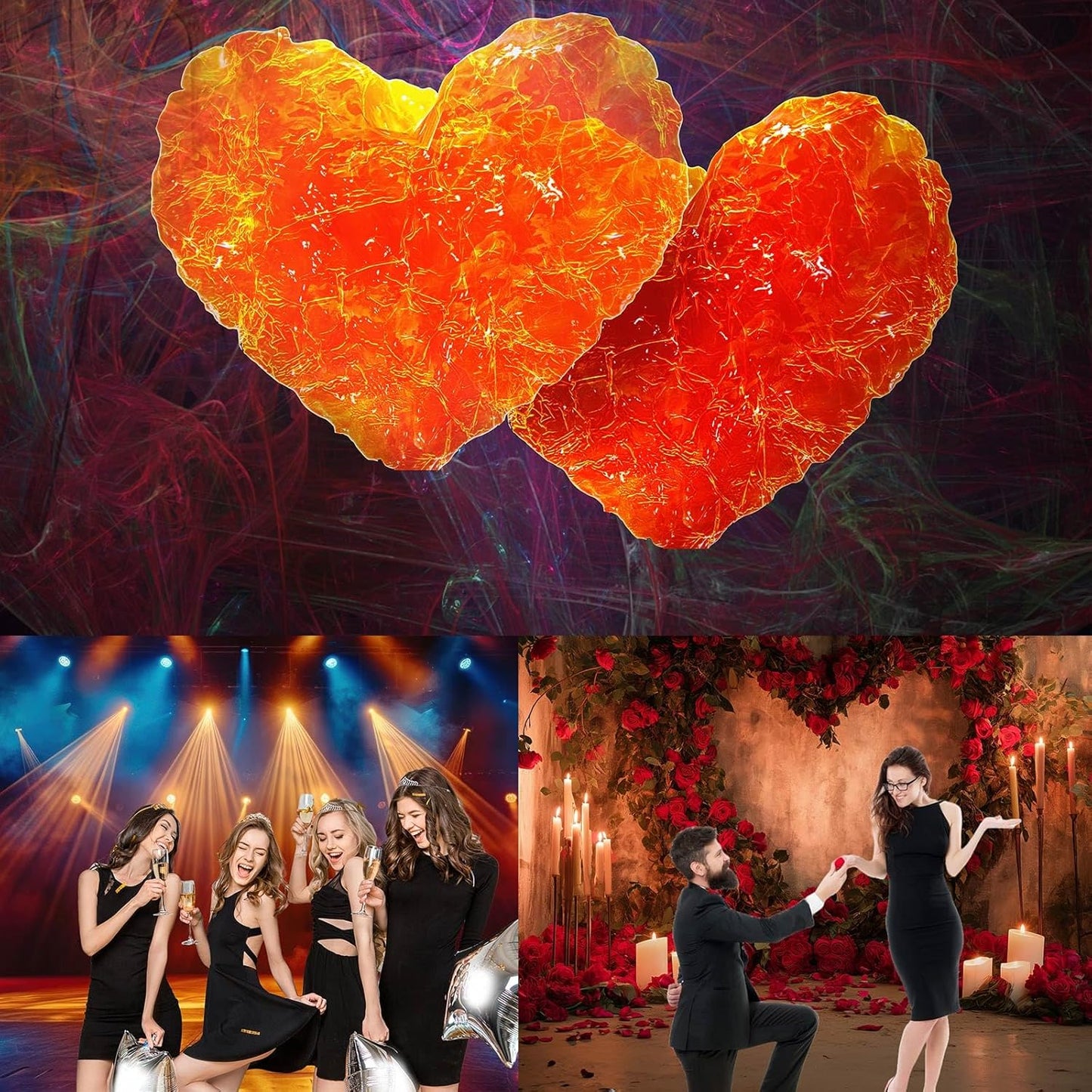 Octopus Aquarium Background Abstract Colorful Octopus Terrarium Background Glowing Octopus on Black Background Fish Tank Backdrop Poster Wallpaper Decorations Vinyl 30x12in