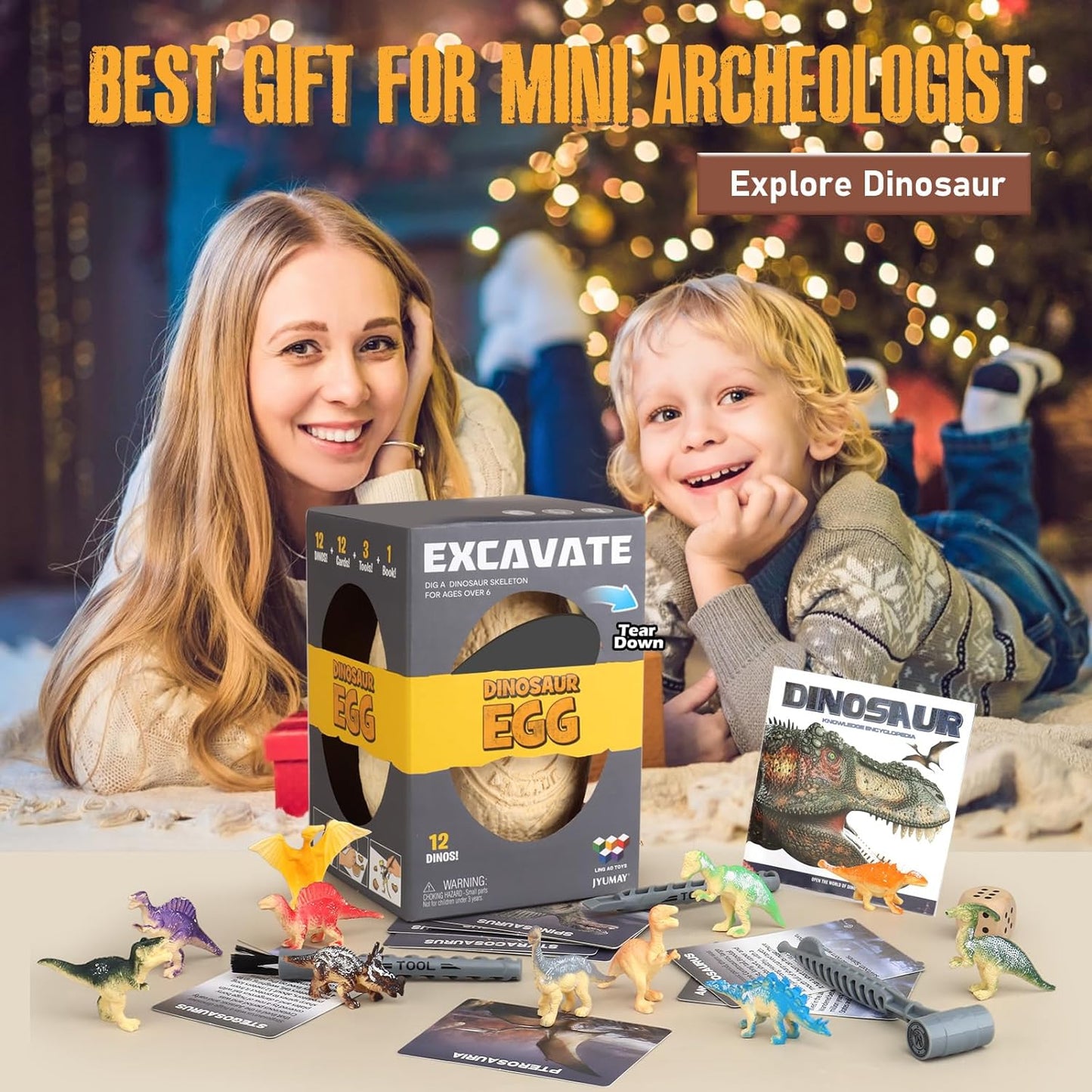 Jumbo Dino Egg Dig Kit - 12 Dinosaurs Excavation Kit, Dinosaur Toys for Kids 5-7, Fossil Dino Dig for Dinosaur Collection, Toys Gifts for Boys Girls 6 and up Year Old Birthday Gift