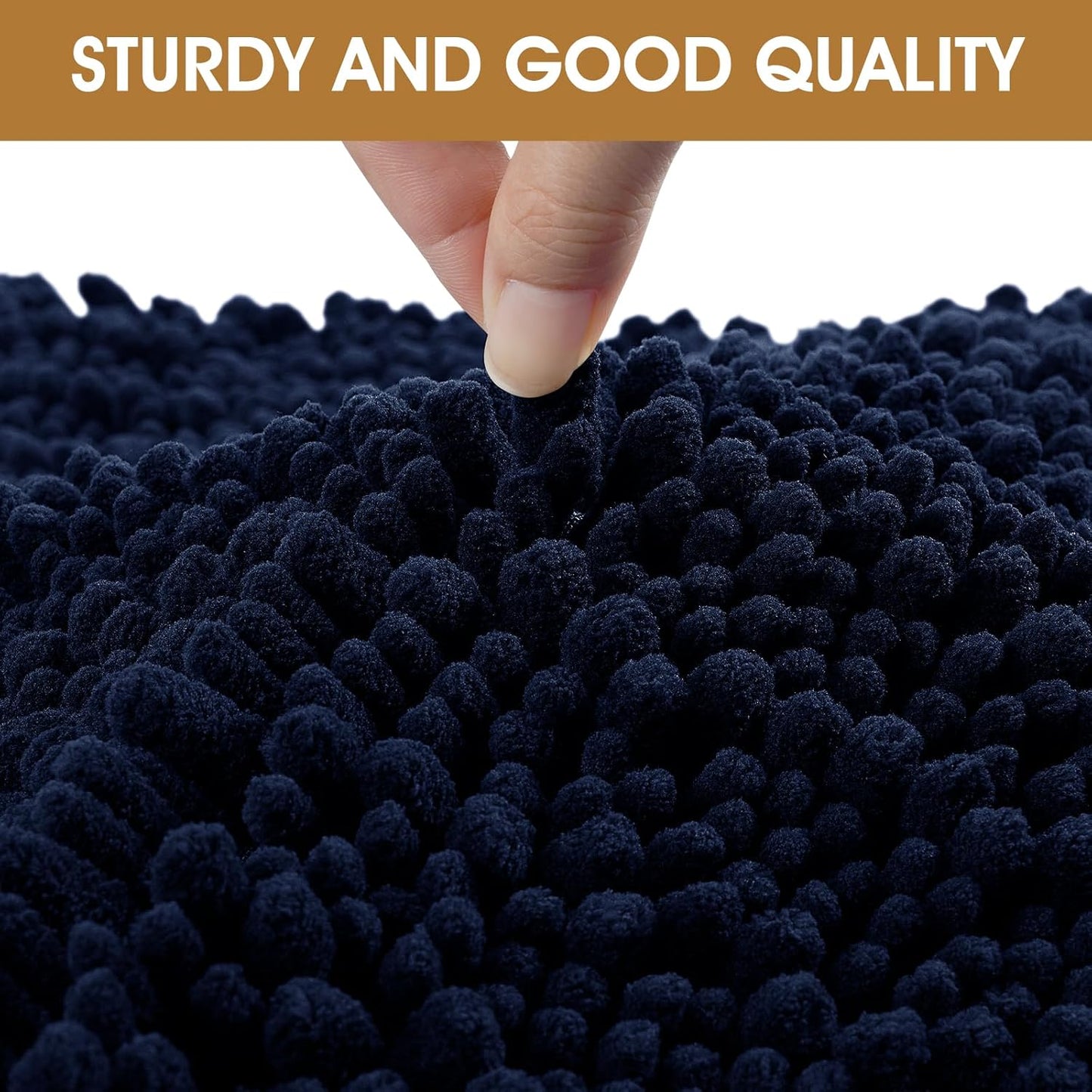 Dog Door Mats for Muddy Paws, Chenille Absorbent Dog Mats, Non Slip Heavy Mud Mat for Dogs, Soft Pet Mat for Entryway, Mud Paws, Inside Floor,48" x 38", Navy Blue