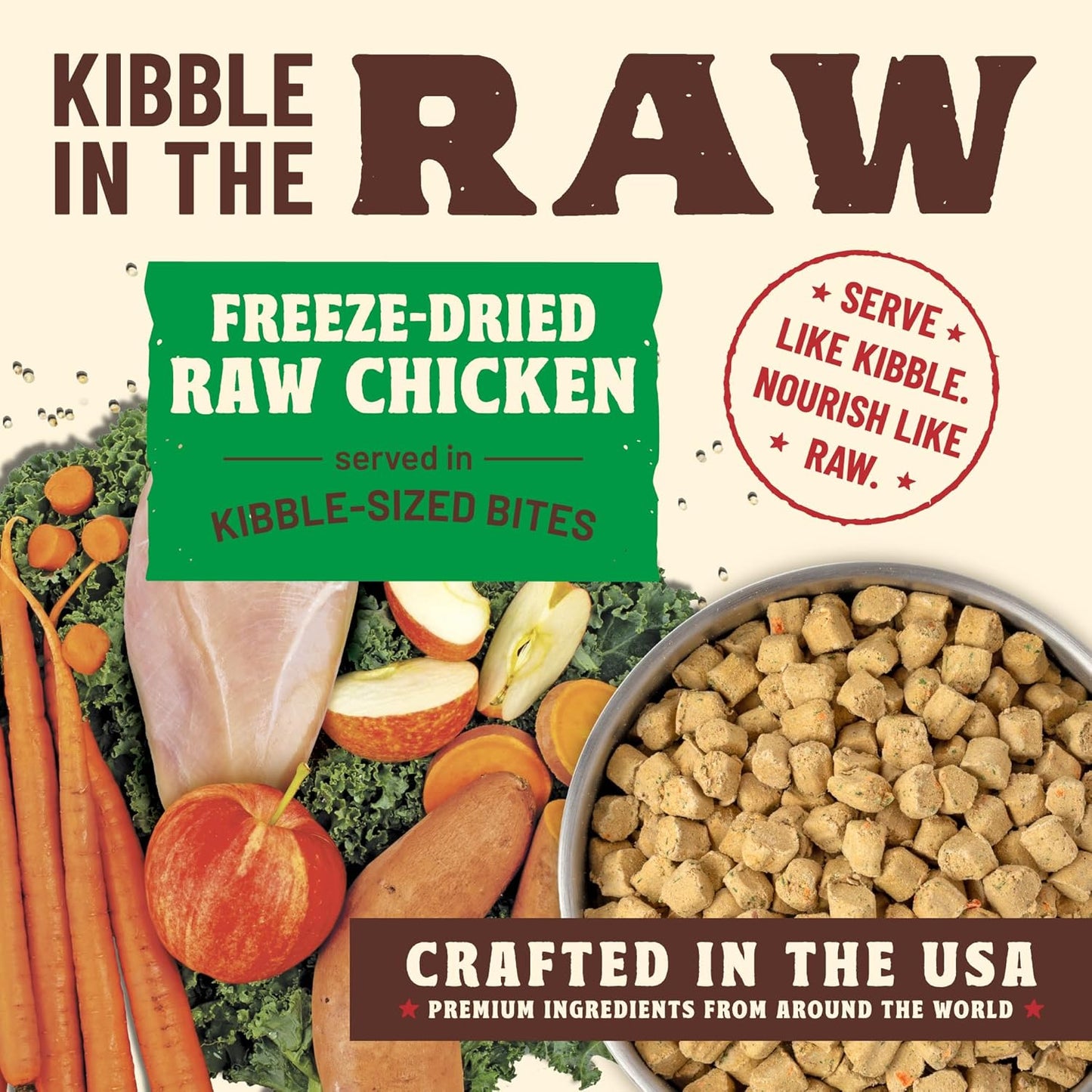 Primal Kibble in The Raw, Freeze Dried Dog Food, Small Breed Recipe, Scoop & Serve, Made with Raw Protein, Whole Ingredient Nutrition, Crafted in The USA, Dry Dog Food 5.4 lb Bag