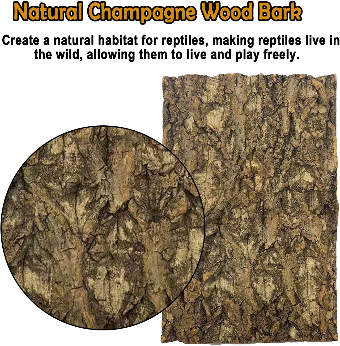 Tfwadmx 2Pcs Terrarium Cork Bark Background, 11.8"x7.8" Thickened Reptile Tank Tree Backdrop Wall Decor Habitat Climbing Mat Decoration for Lizard, Turtle, Gecko, Bearded Dragon, Frog, Chameleon