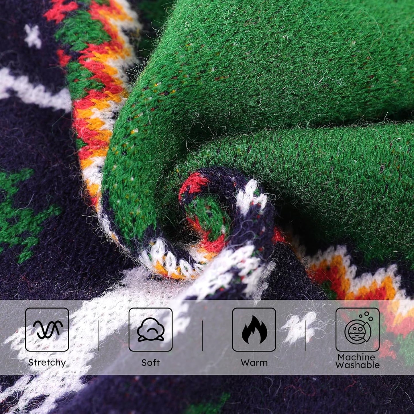 Queenmore Dog Christmas Sweater,Turtleneck Knitted Pullover Xmas Pet Clothes Sweatshirt,Christmas Outfit, Warm Dog Sweaters for Small Dogs Boy Girl,XmasDeer,L