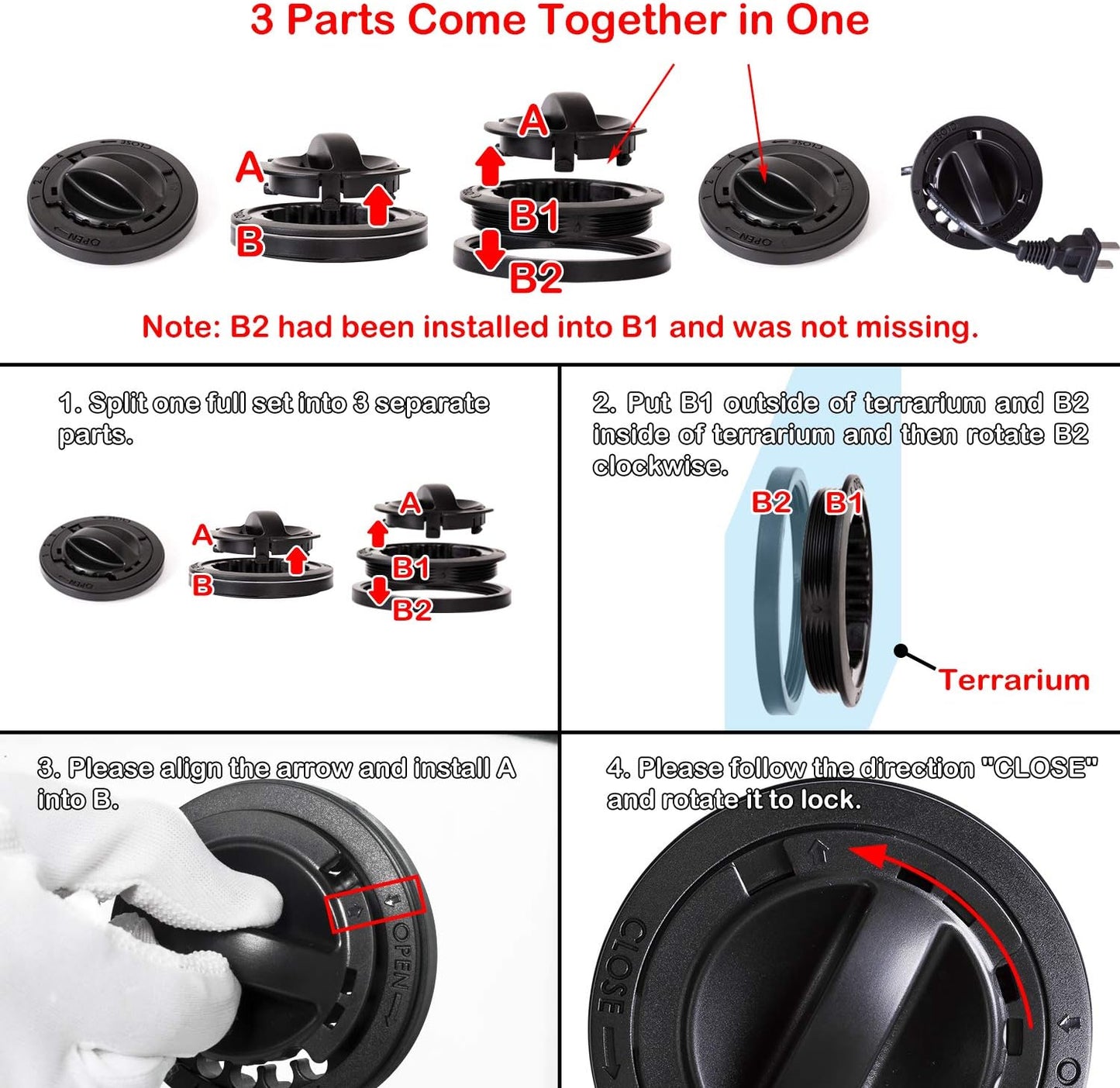 REPTI ZOO 50 Gallon Reptile Glass Terrarium Tank Double Hinge Door with Screen Ventilation Large Reptile Terrarium 36" x 18" x 18"(Knock-Down)