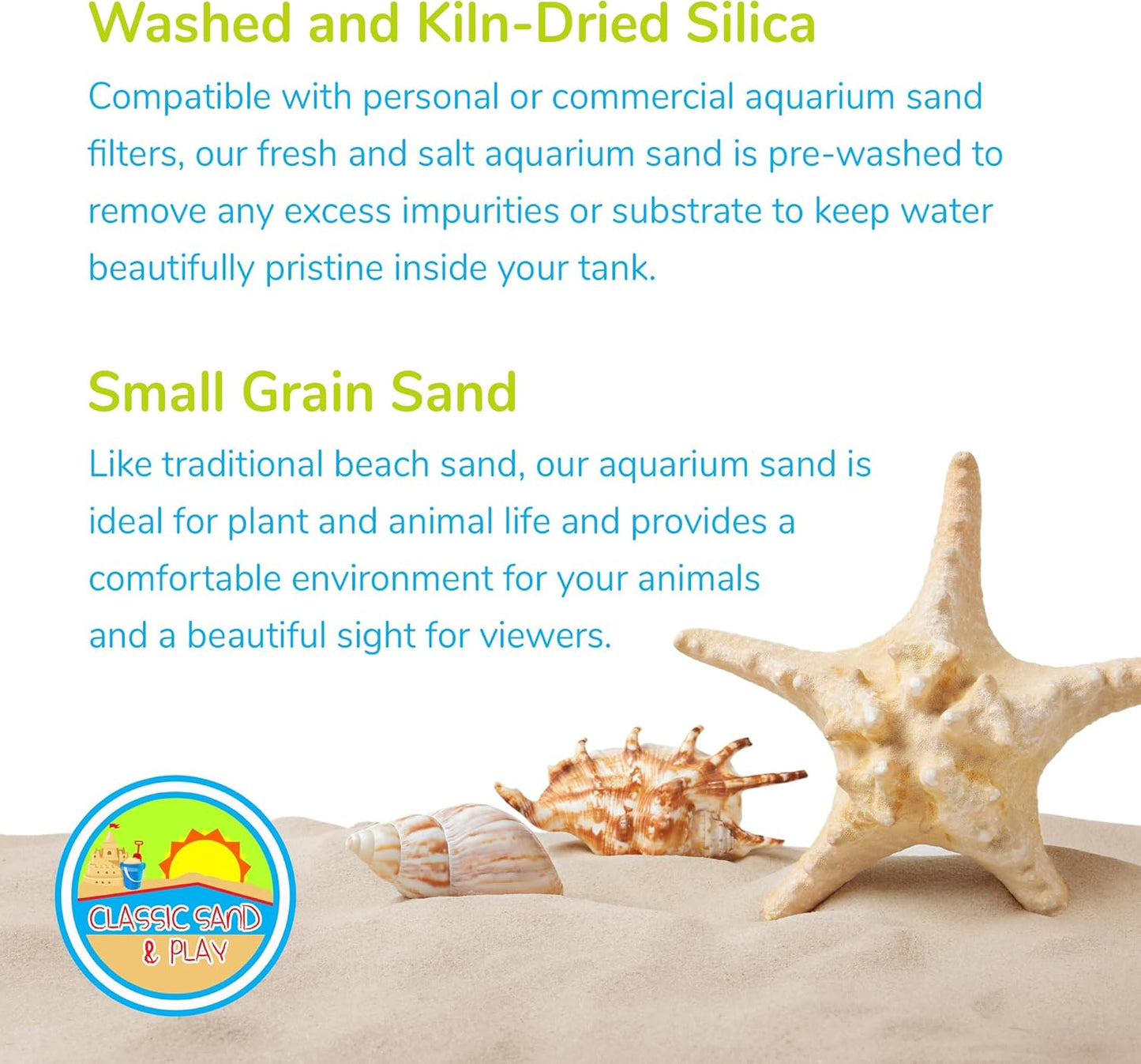 CLASSIC SAND & PLAY Natural Aquarium Sand for Freshwater and Saltwater Tanks, 40 lb. Bag, Improves Filter Life and Filtration Process, Pre-Washed Fine Sand, Red