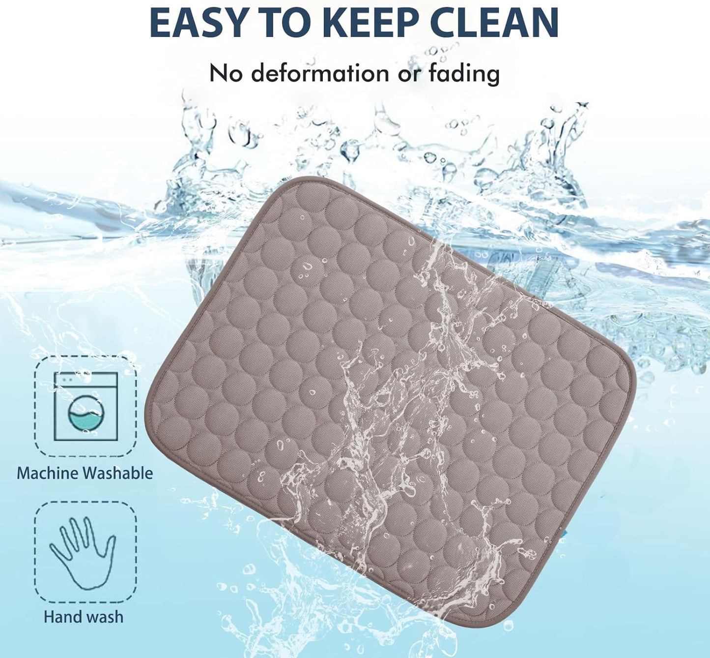 MICROCOSMOS Summer Cooling Mat & Sleeping Pad- Water Absorption Top, Materials Safe, Easy Carry, EZ Clean. Keep Cooling for Pets, Kids and Adults.(Brown, 36" x24")