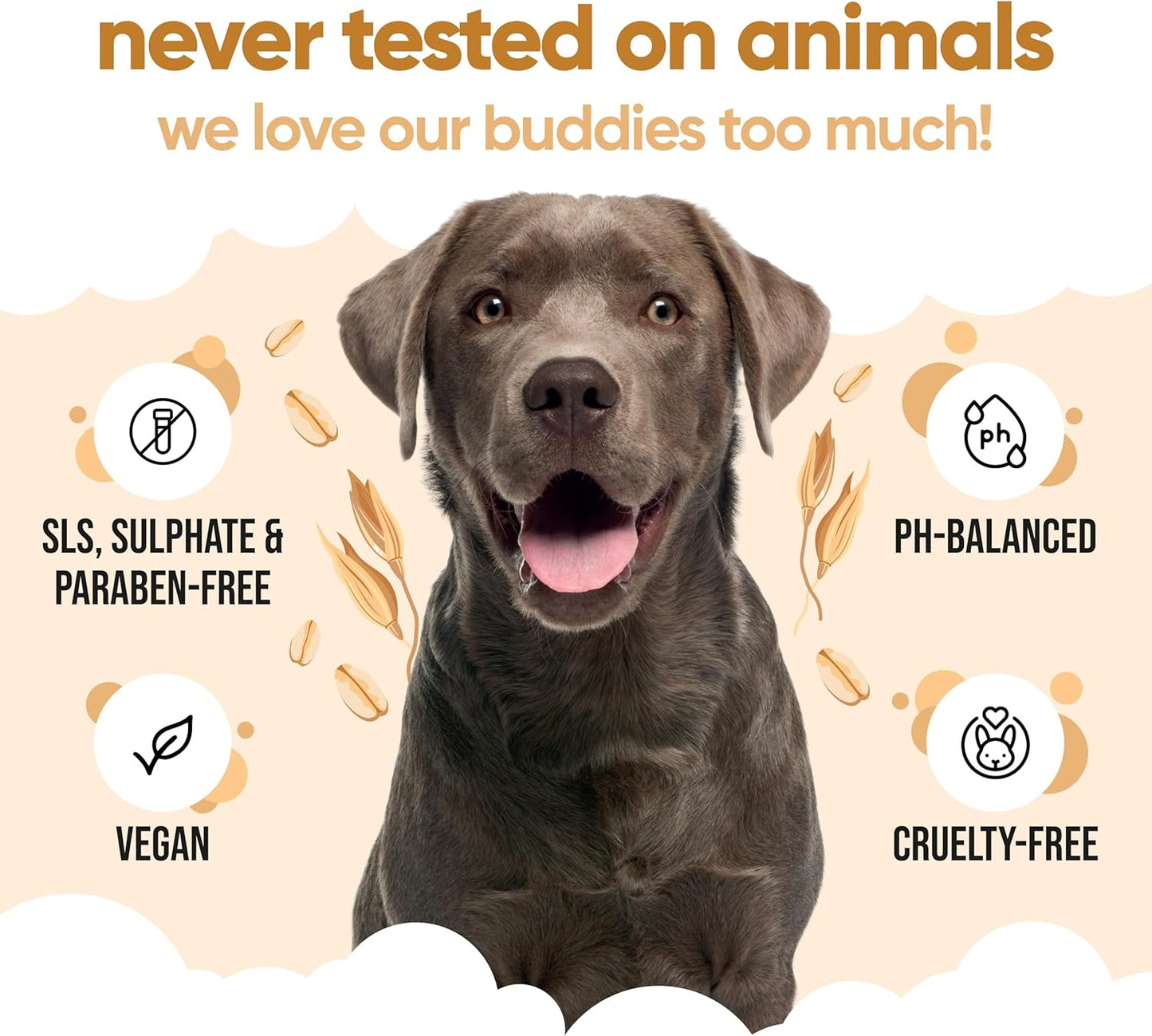 Oatmeal Dog Shampoo by Buddycare | Shampoo for Dogs with Irritated Skin | Relieving and Rehydrating | with Aloe Vera and Pro Vitamin B5 (50.72oz)