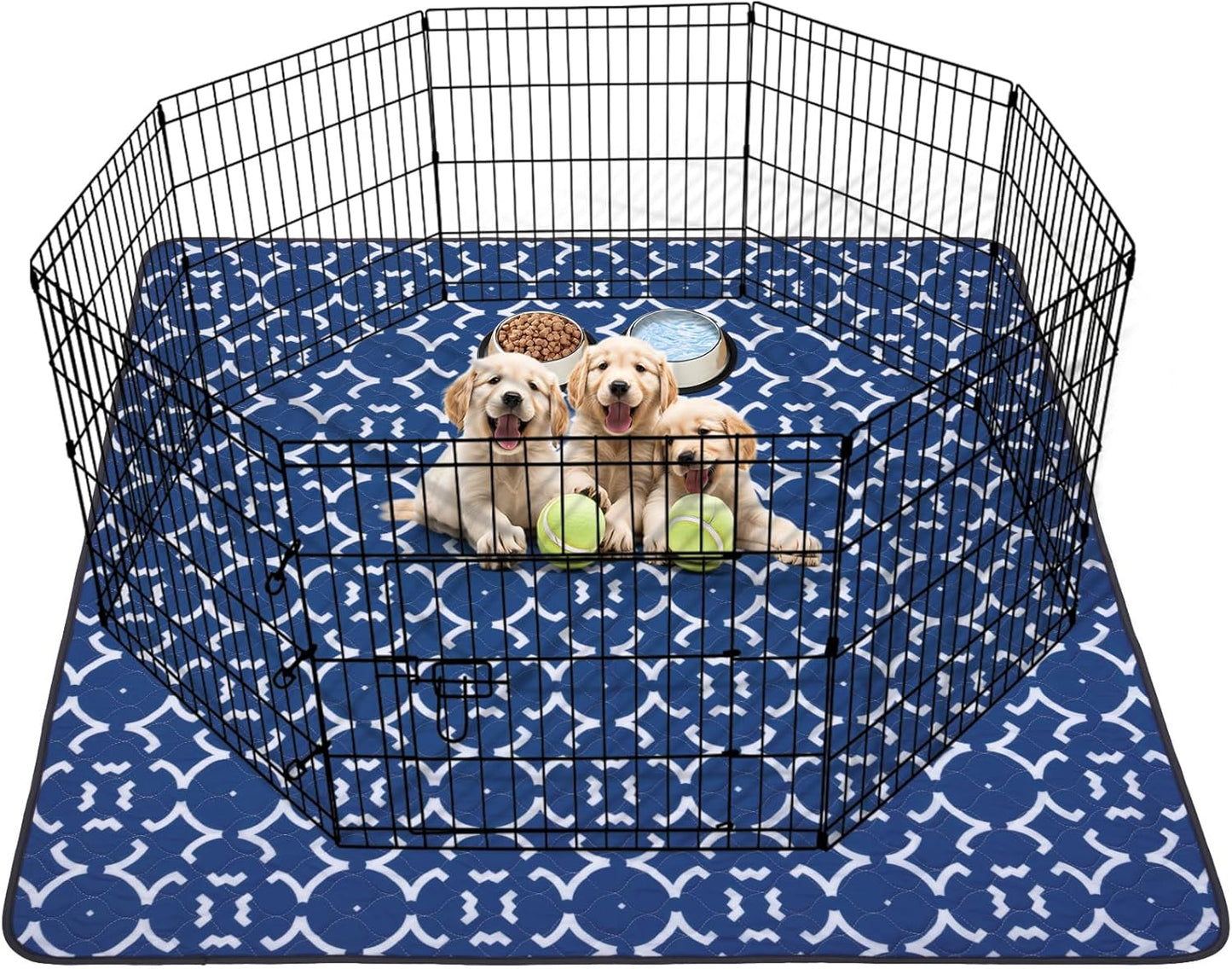 LOOBANI Washable Pee Pads for Dogs: 65"x 48" Extra Large Reusable Puppy Pads,1 Pack Absorbent Whelping Pad Leakproof Dog Playpen Mat, Waterproof Non-Slip Dog Training Pads for Floor, Crate, Potty