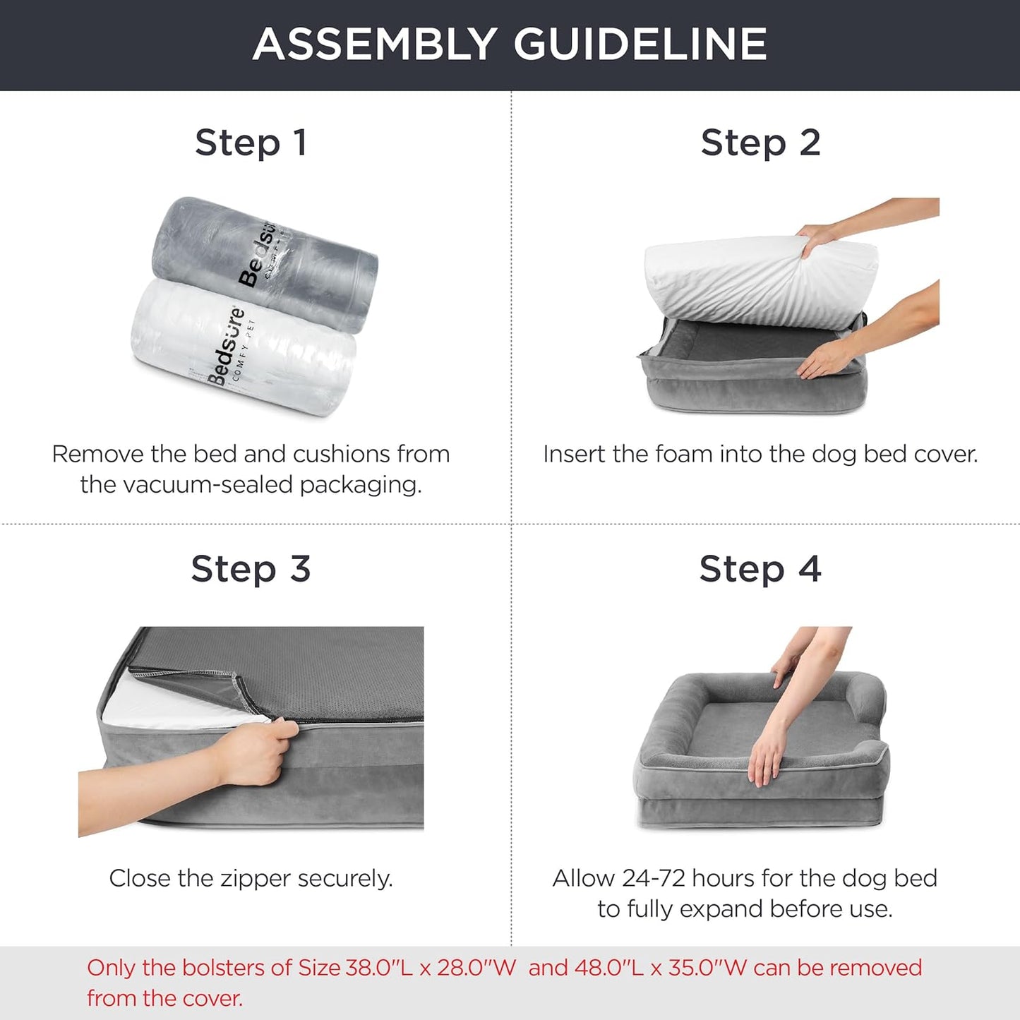 Bedsure Orthopedic Dog Beds for Small Dogs - Washable Small Dog Cat Bed Waterproof, Comfort Pet Couch Sofa with Washable Removable Cover, Pets Bed with Nonskid Bottom, Moss Green, 24"