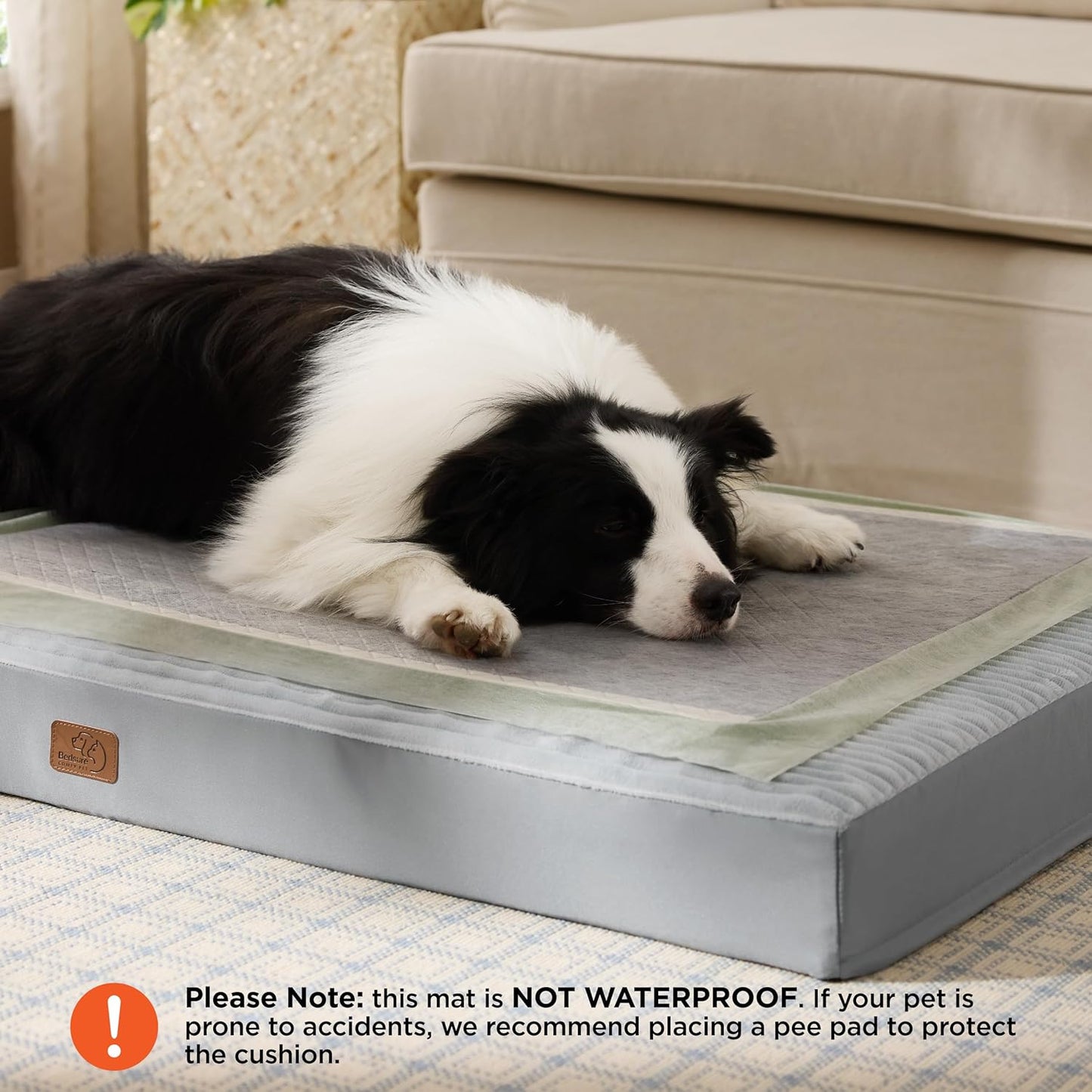Bedsure Dog Beds Large Sized Dog- Orthopedic Pet Beds with Removable Machine Washable Cover, Egg Crate Foam Puppy Pad, Suitable for Pet Up to 50 lbs, 35"x22"